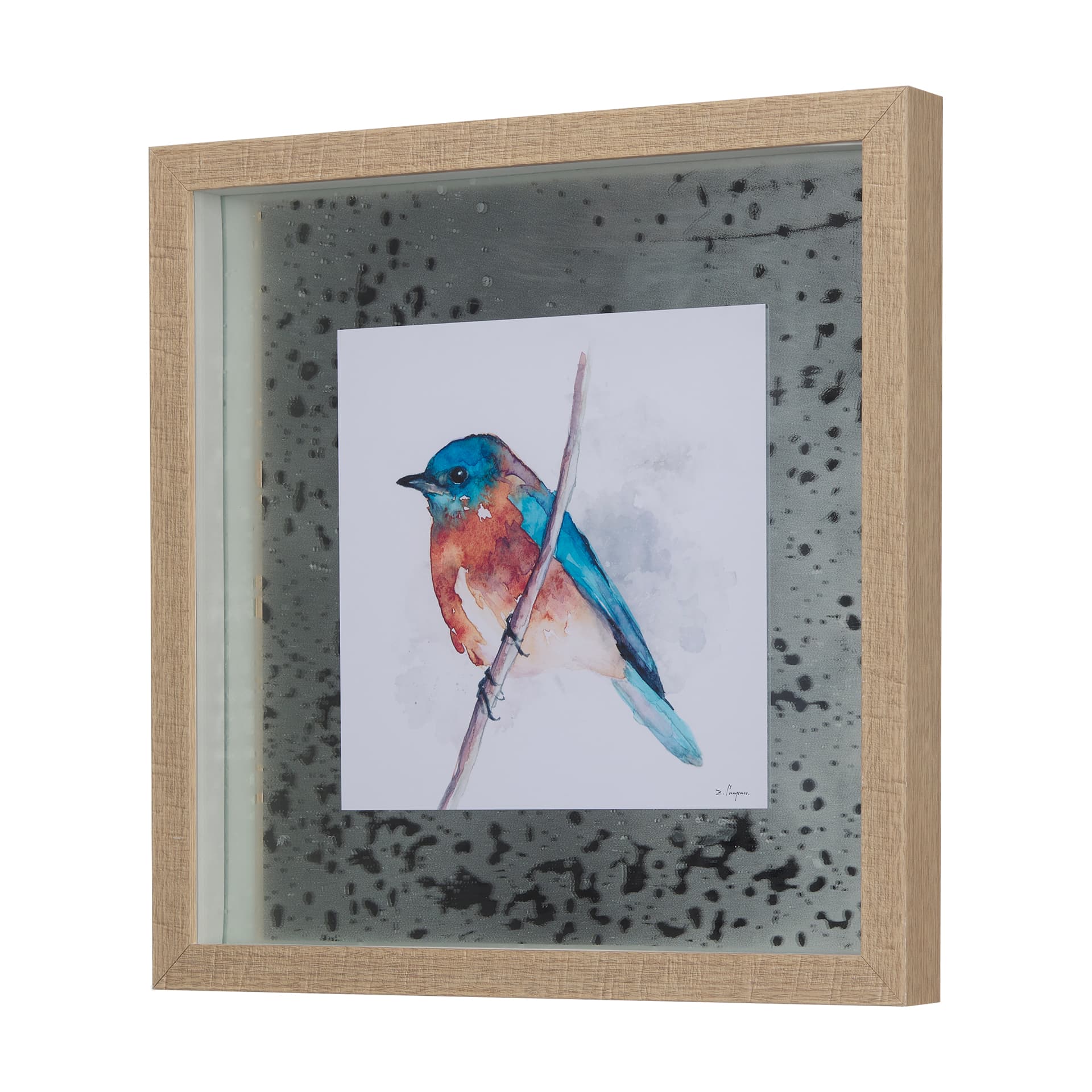 Eastern Blue I by Mercana Studio a Hand Embellished Textured Framed Art Print Matted under Glass — product photograph