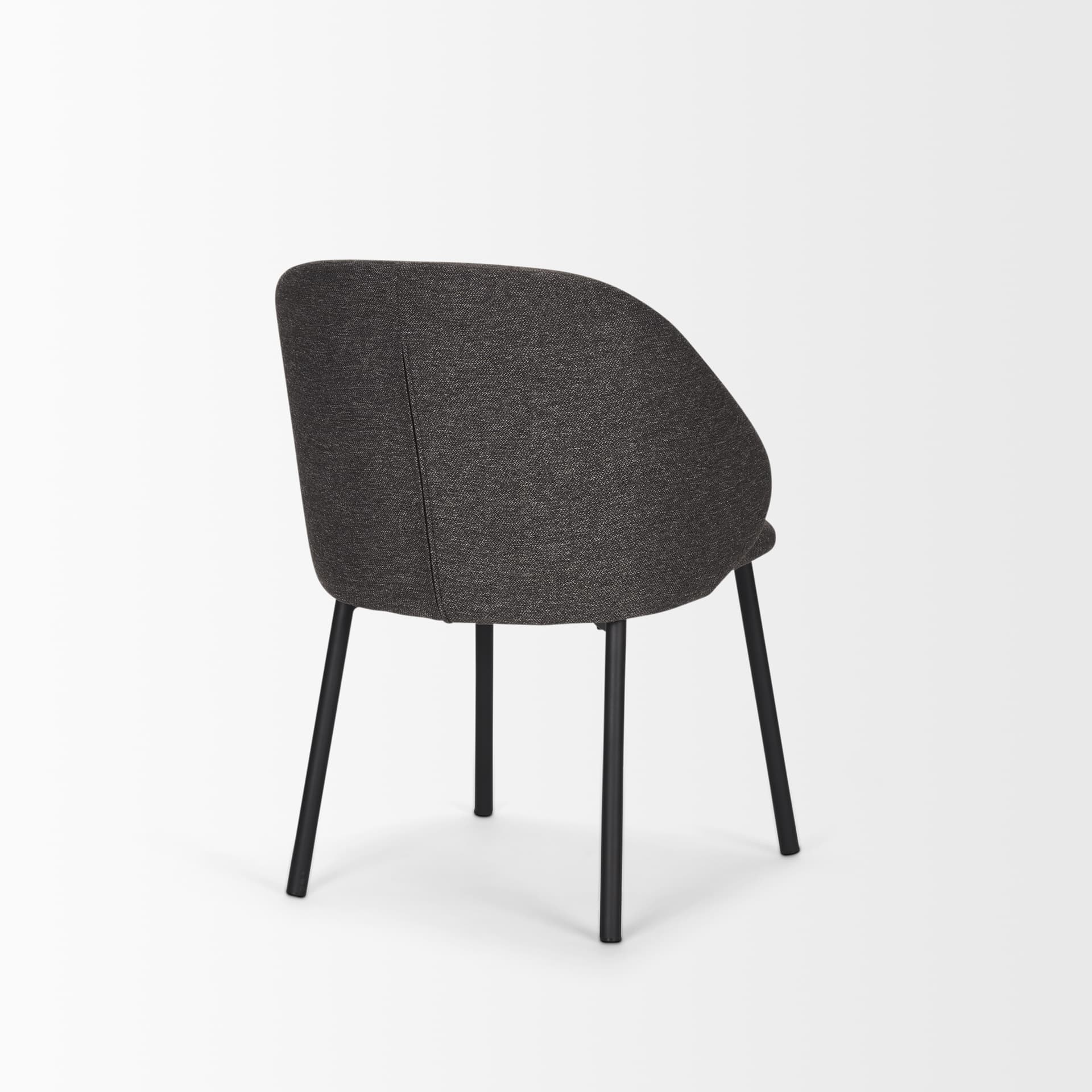 Shannon Contoured Back Dining Side Chair | Gray Fabric w/ Metal — product photograph