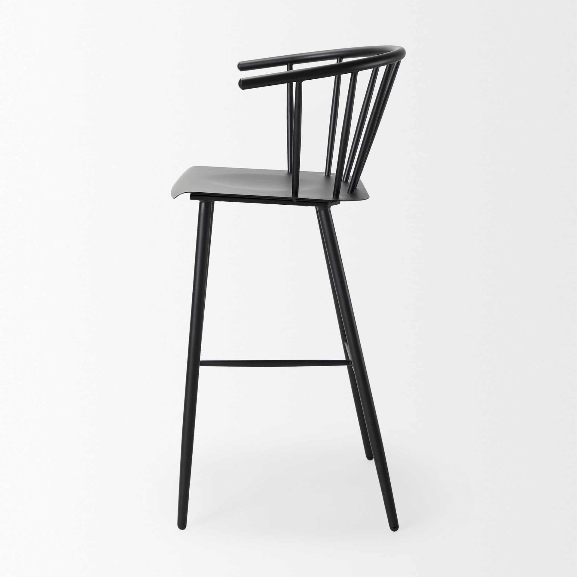 Colin Backless 42.1in Seat Counter Stool | Black Metal w/ Arm — product photograph