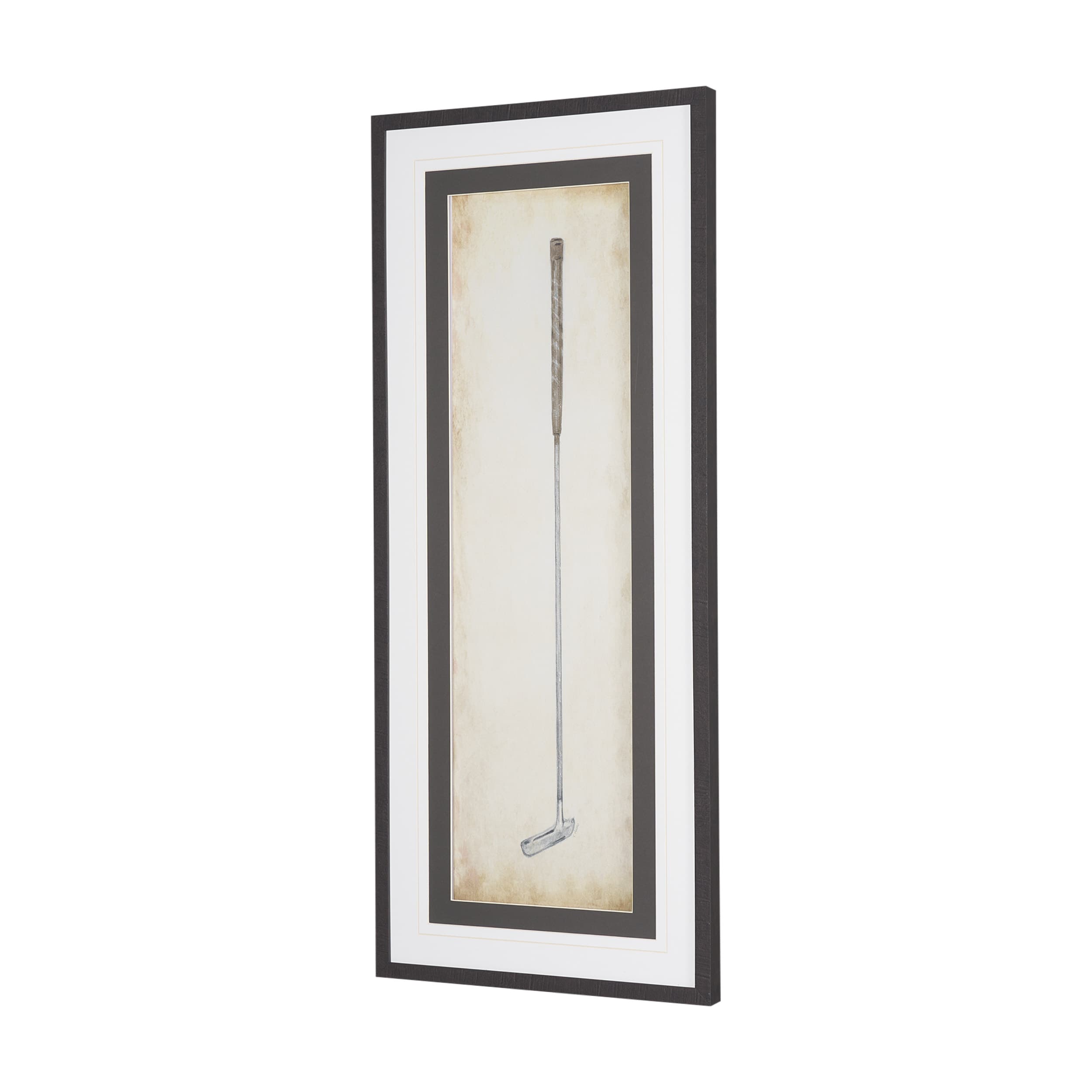 Vintage Golf Club II by Mercana Studio Hand-Embellished Textured Framed Artwork Matted under Glass — product photograph