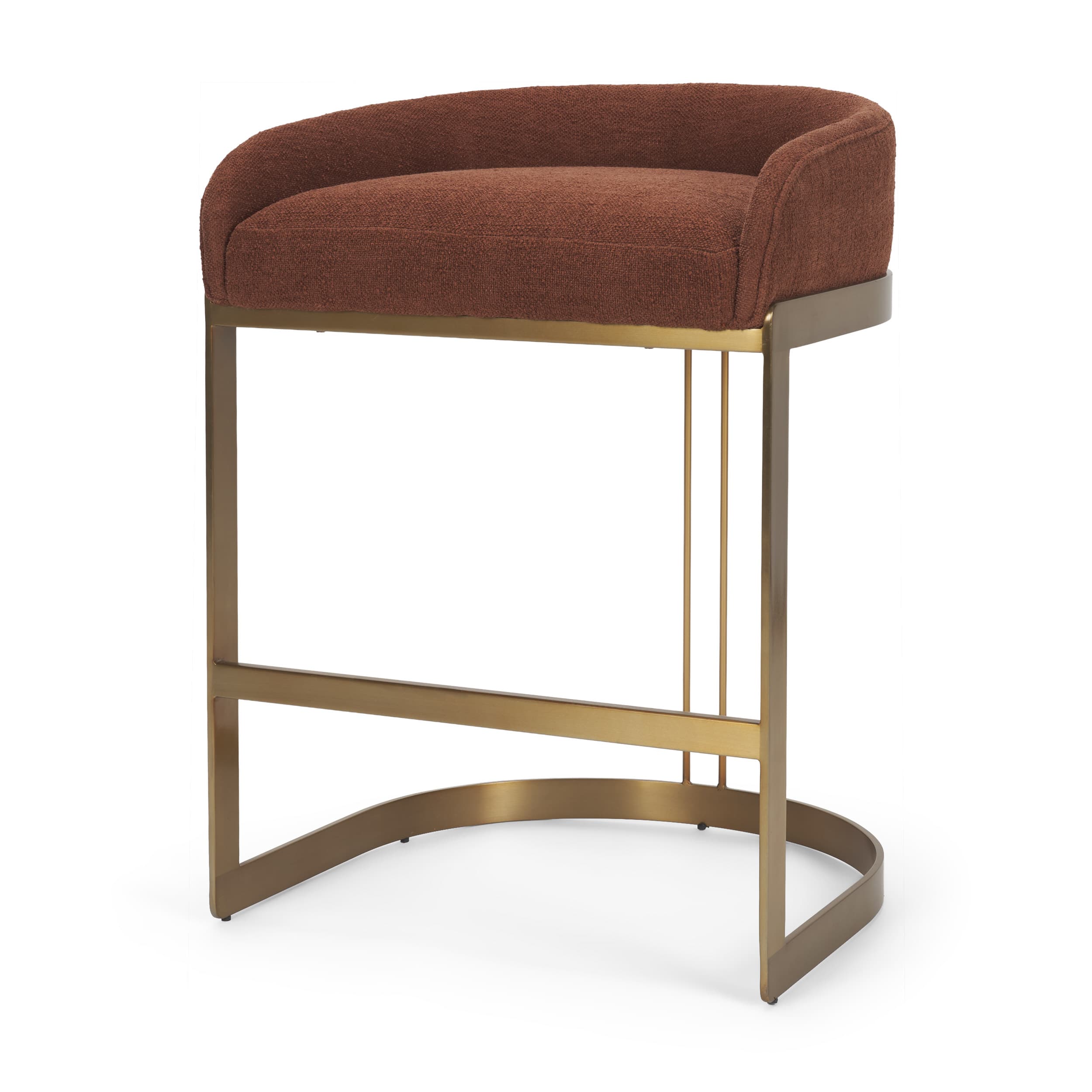 Hollyfield Backless 28.7in Seat Bar Stool | Burgundy Fabric w/ Metal — product photograph