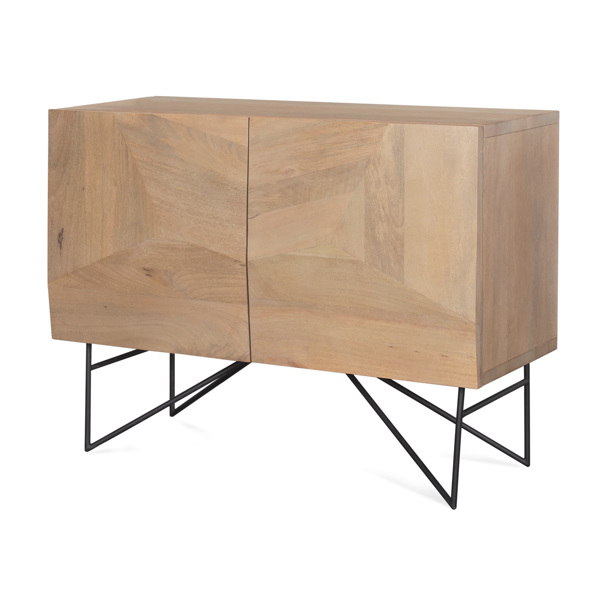Darwin Light Brown Wooden 2 Door w/ 2 Shelves Accent Cabinet — product photograph