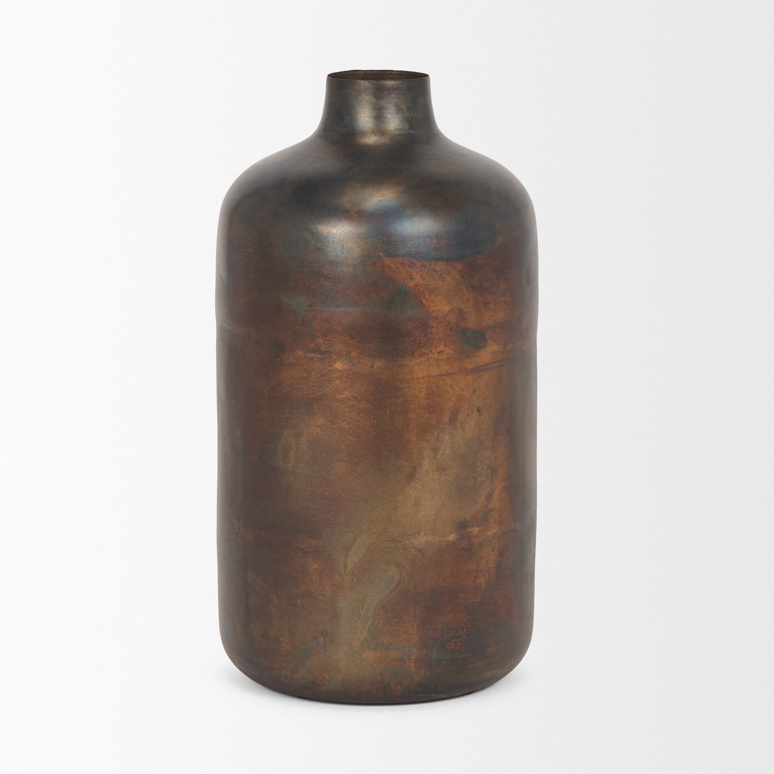 Daya Tall Antiqued Gold Metal Vase — product photograph