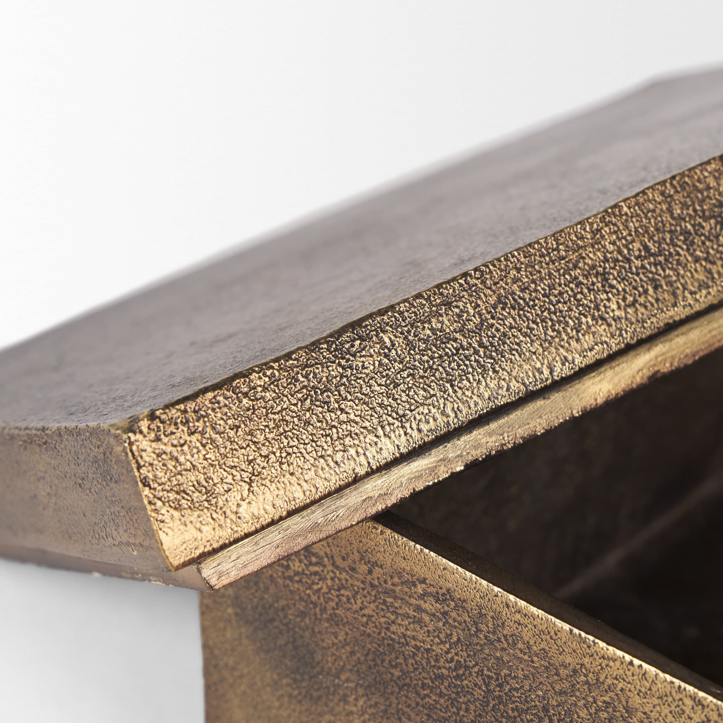 Porschia Large Antiqued Gold Metal Decorative Box — product photograph