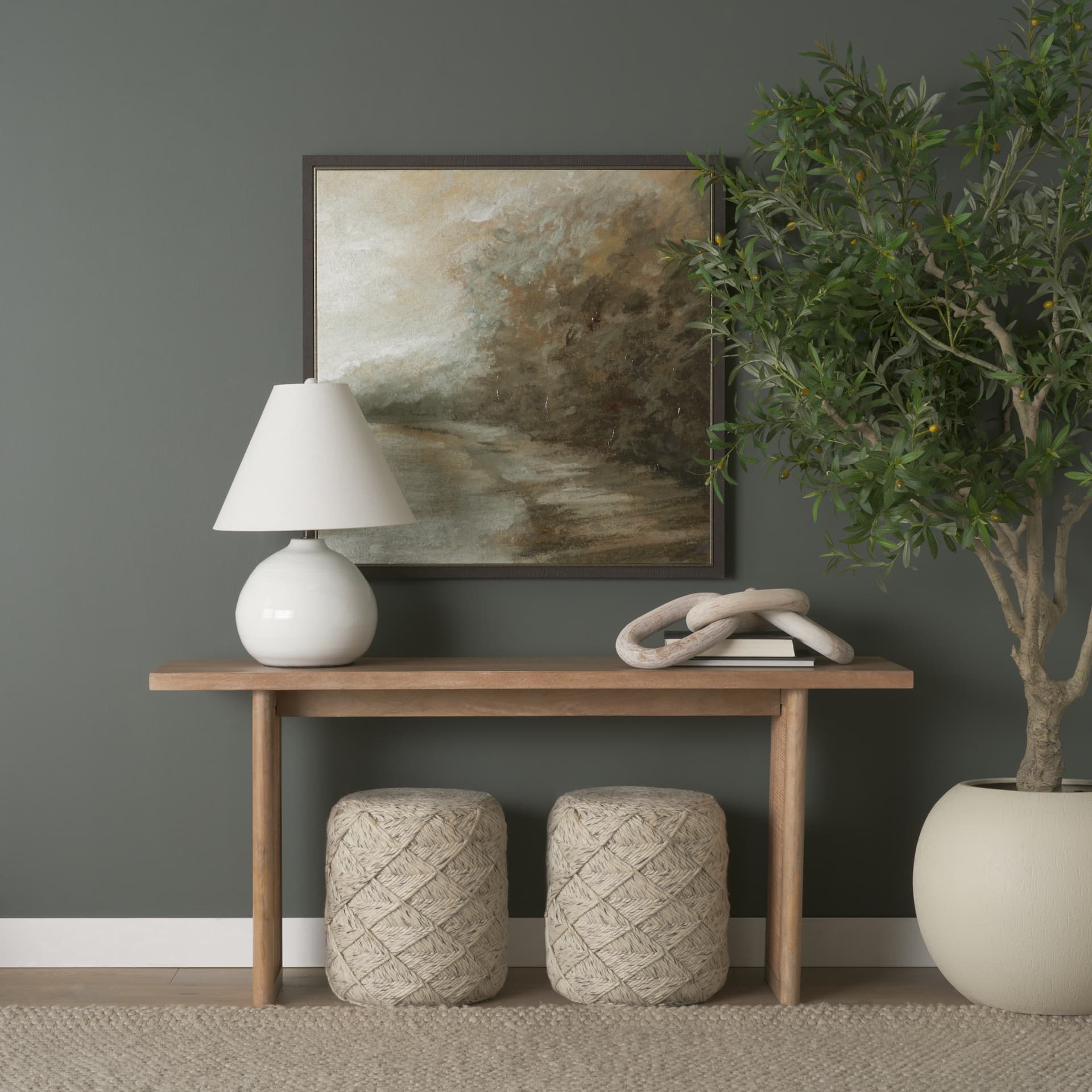 Mehdi White Ceramic Table Lamp — product photograph