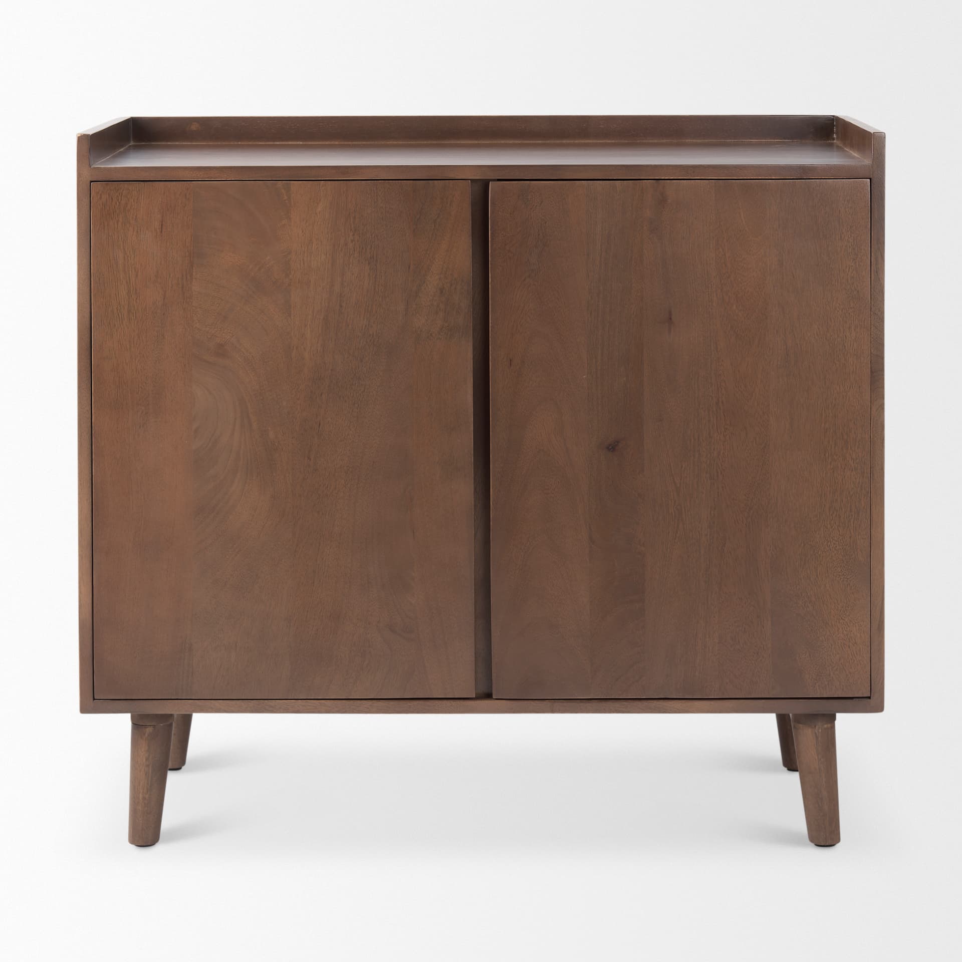Lillie 36.0L x 16.0W x 32.0H Medium Brown Wood 2 Door Tray Top Accent Cabinet — product photograph