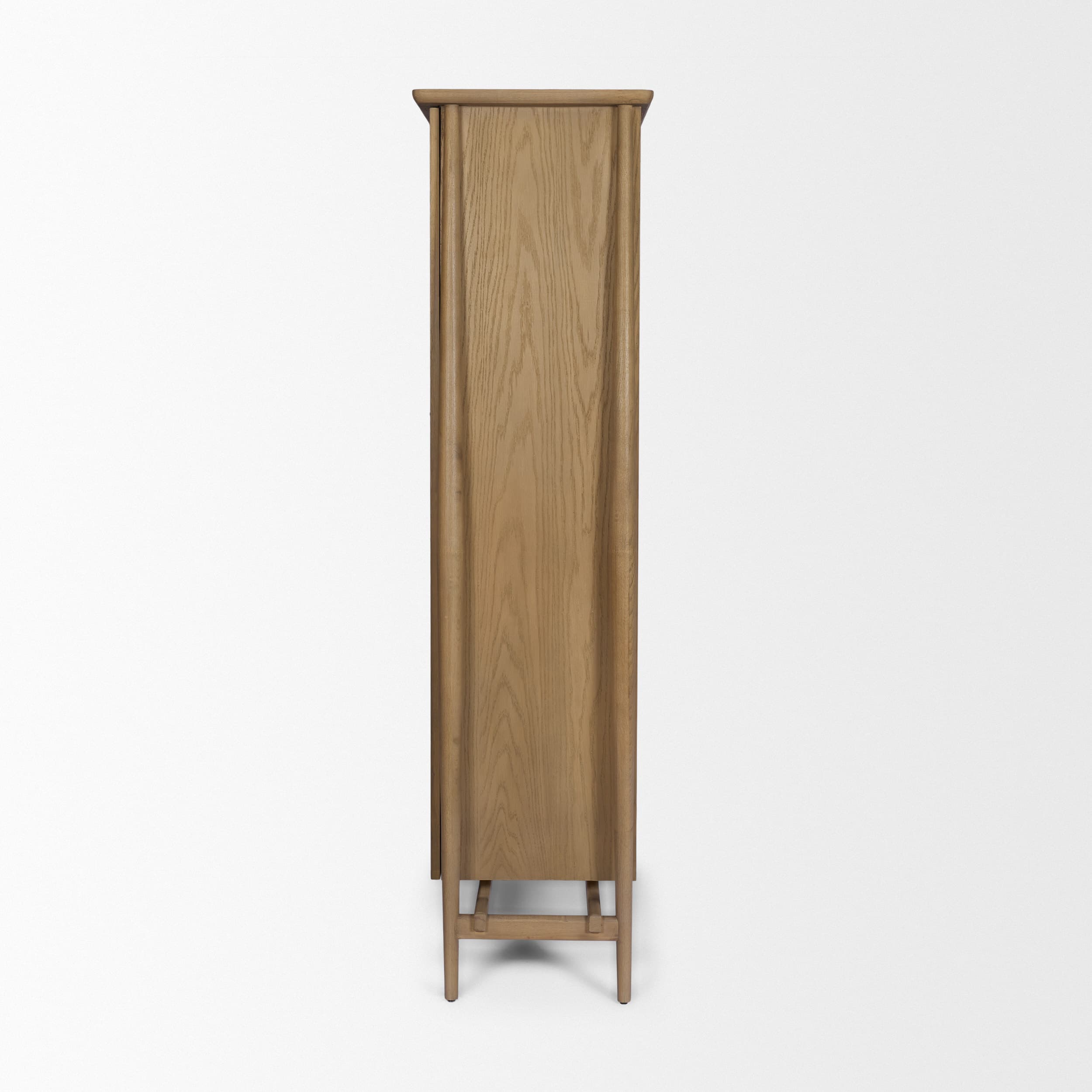 Hollis Gray-Brown Wood Curio Cabinet — product photograph