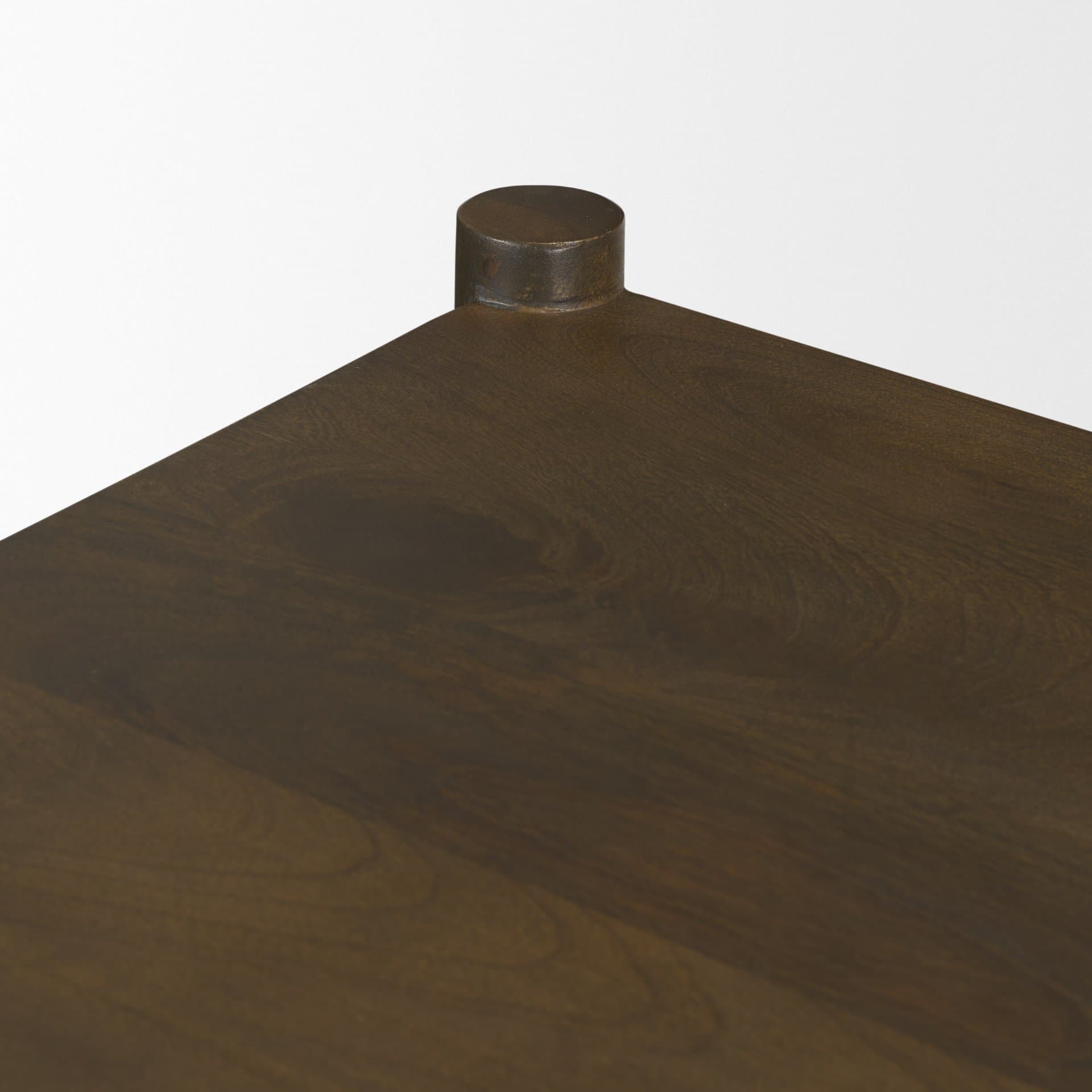 Phil Dark Brown Wood 2 Drawer Nightstand — product photograph