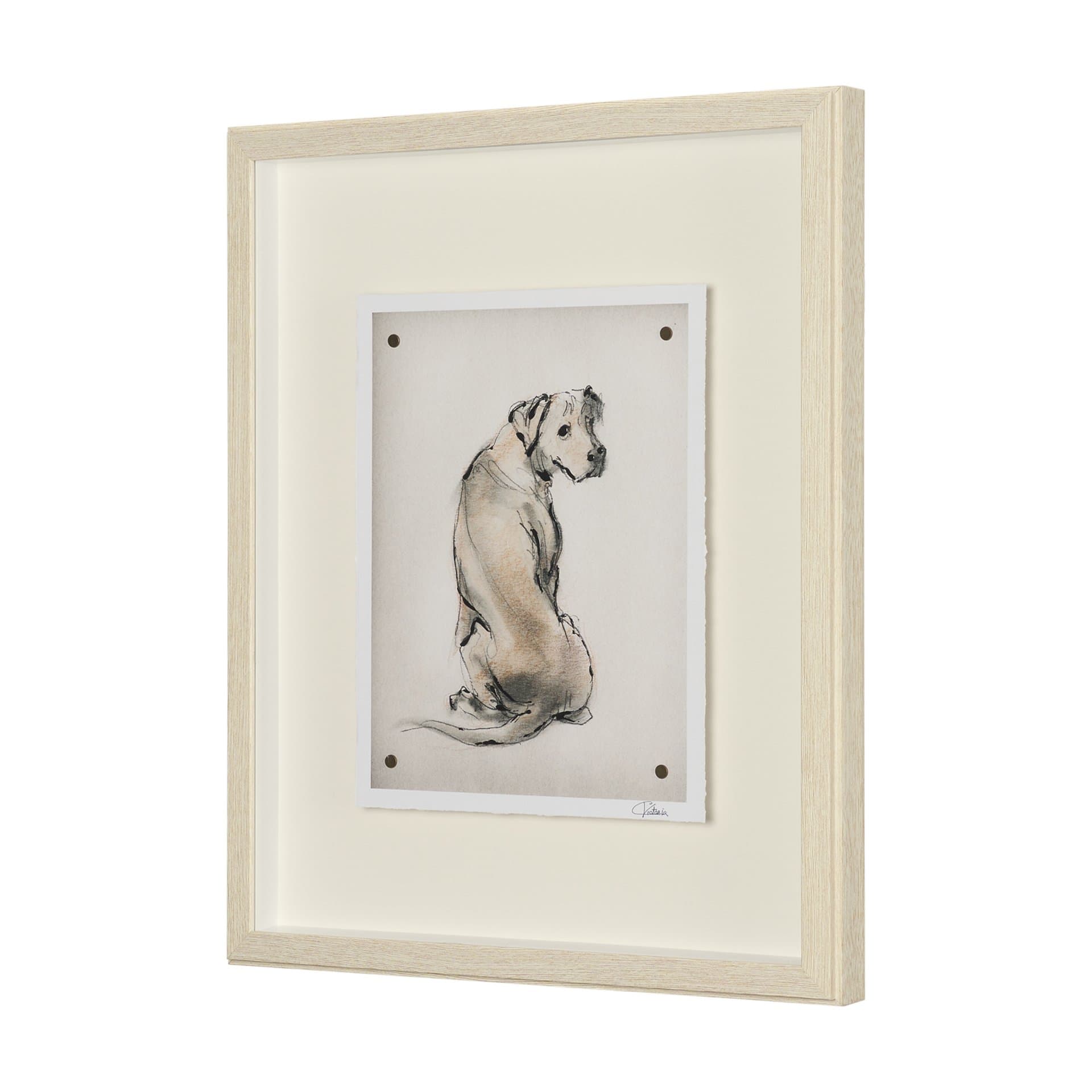 Playful Pup III by Mercana Studio Hand Embelished Framed Artwork Matted under Glass — product photograph