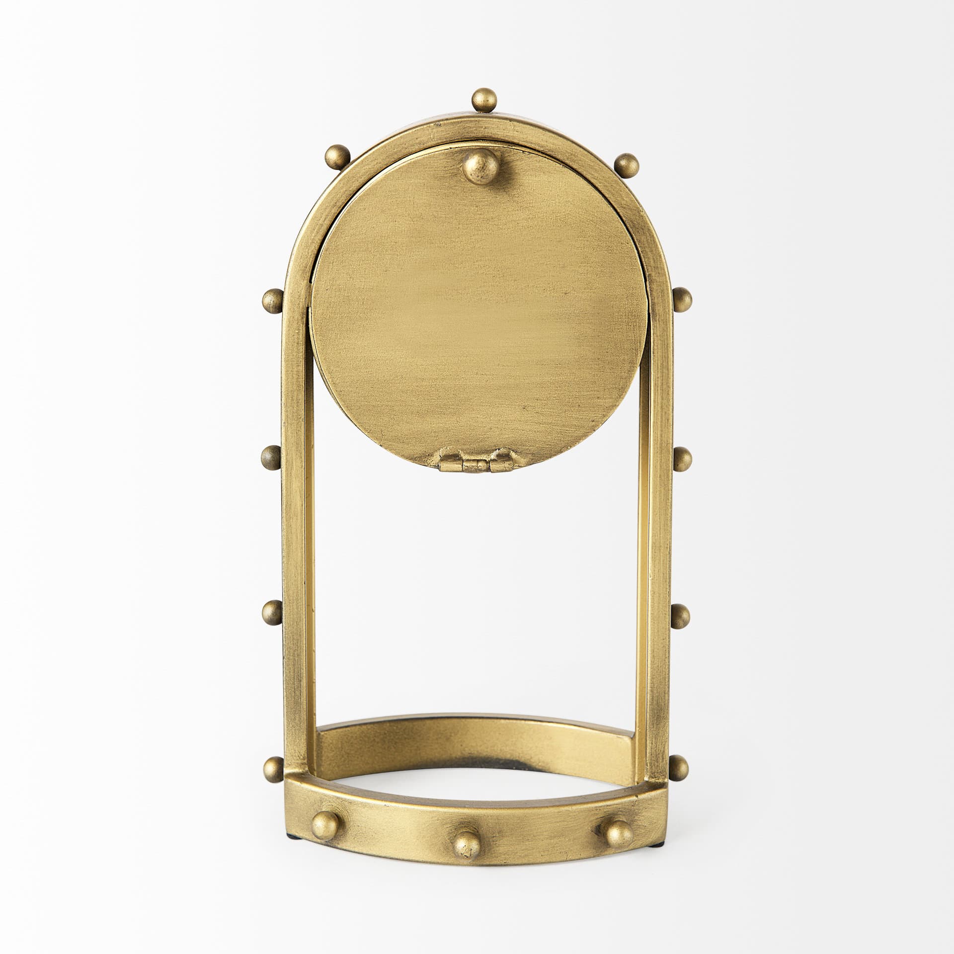 Marian 7.5L x 5.7W x 13.0H Gold Studded Table Clock — product photograph