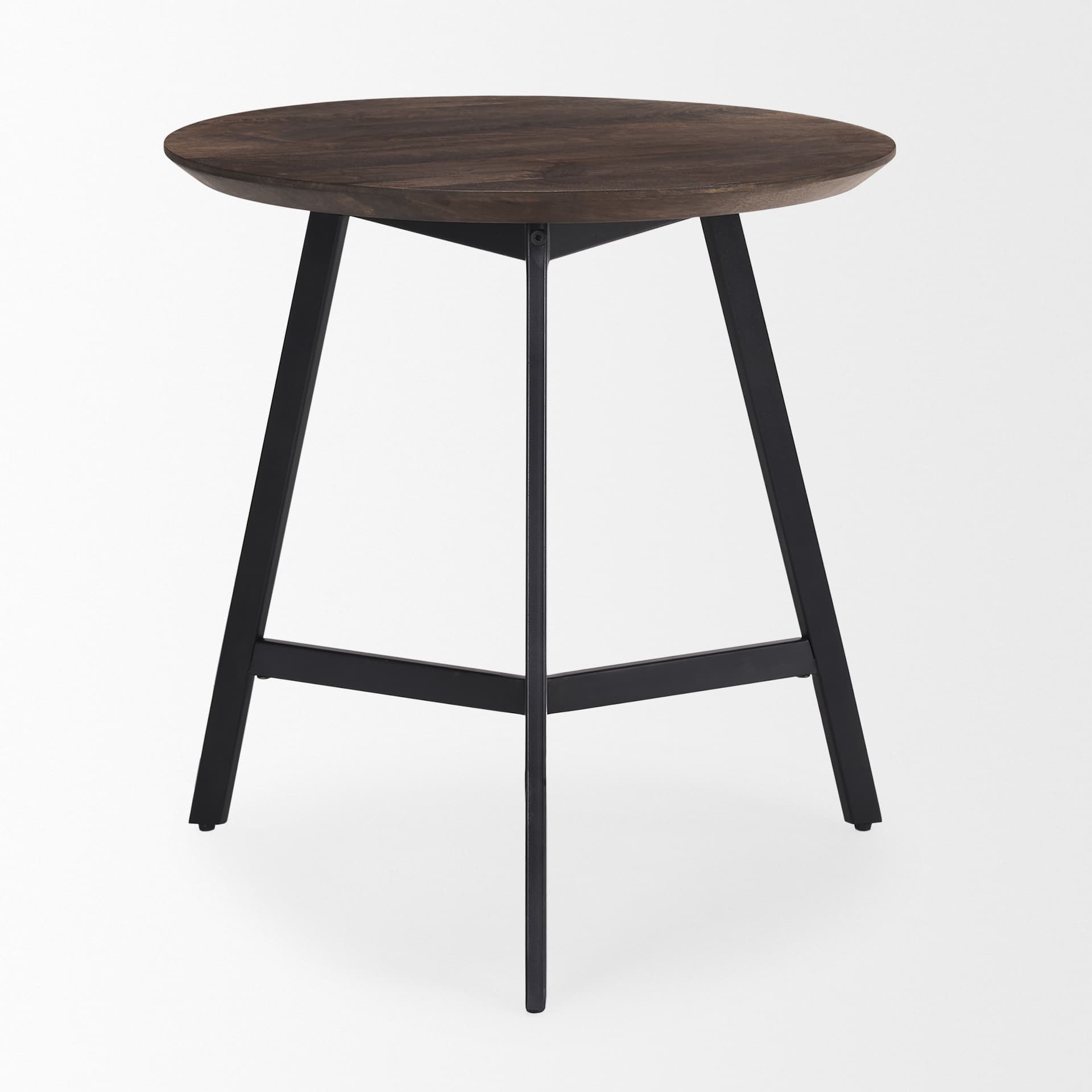 Todd Dark Brown Wood W/ Metal Legs Side Table — product photograph