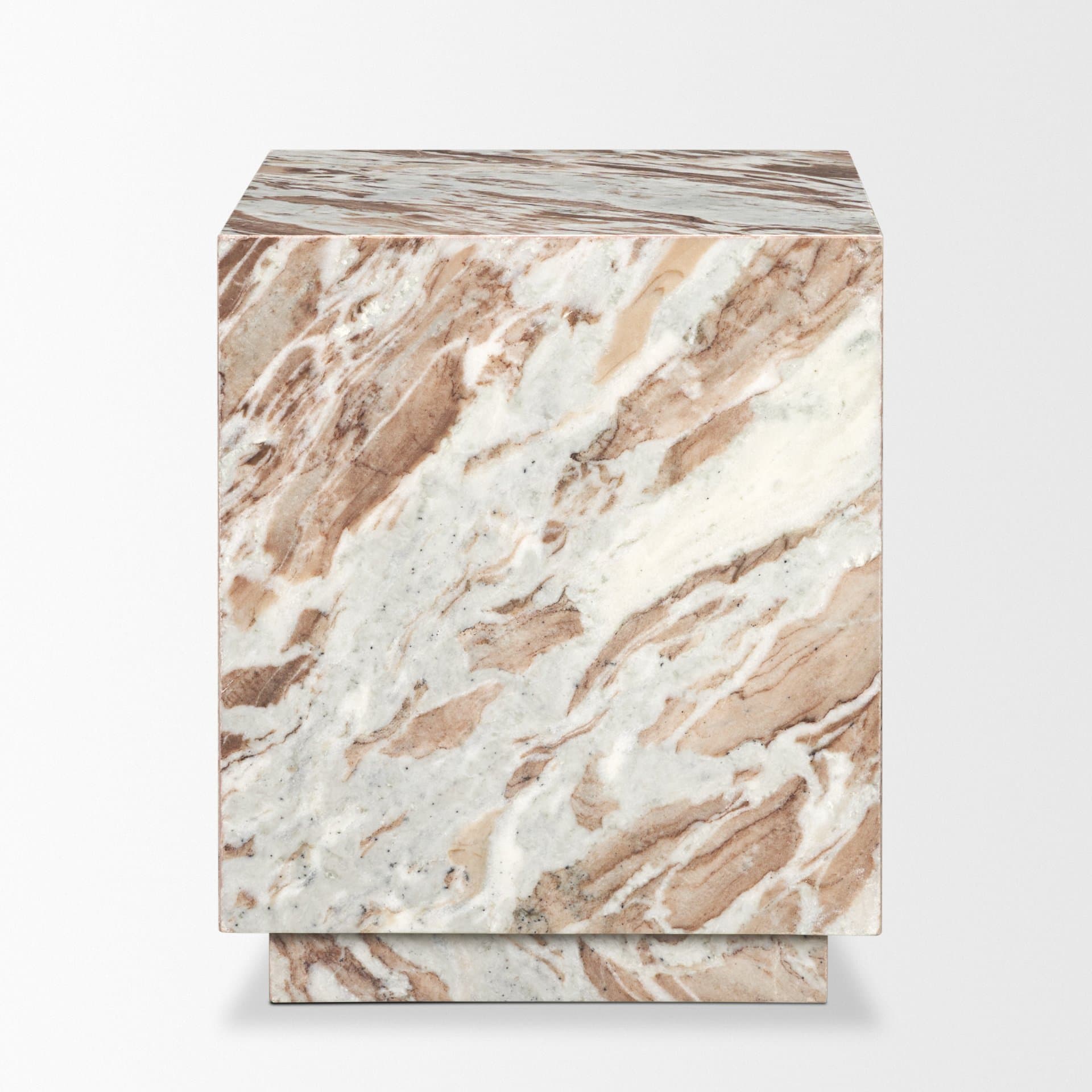 Matteo Solid Pink Marble Square Side Table — product photograph