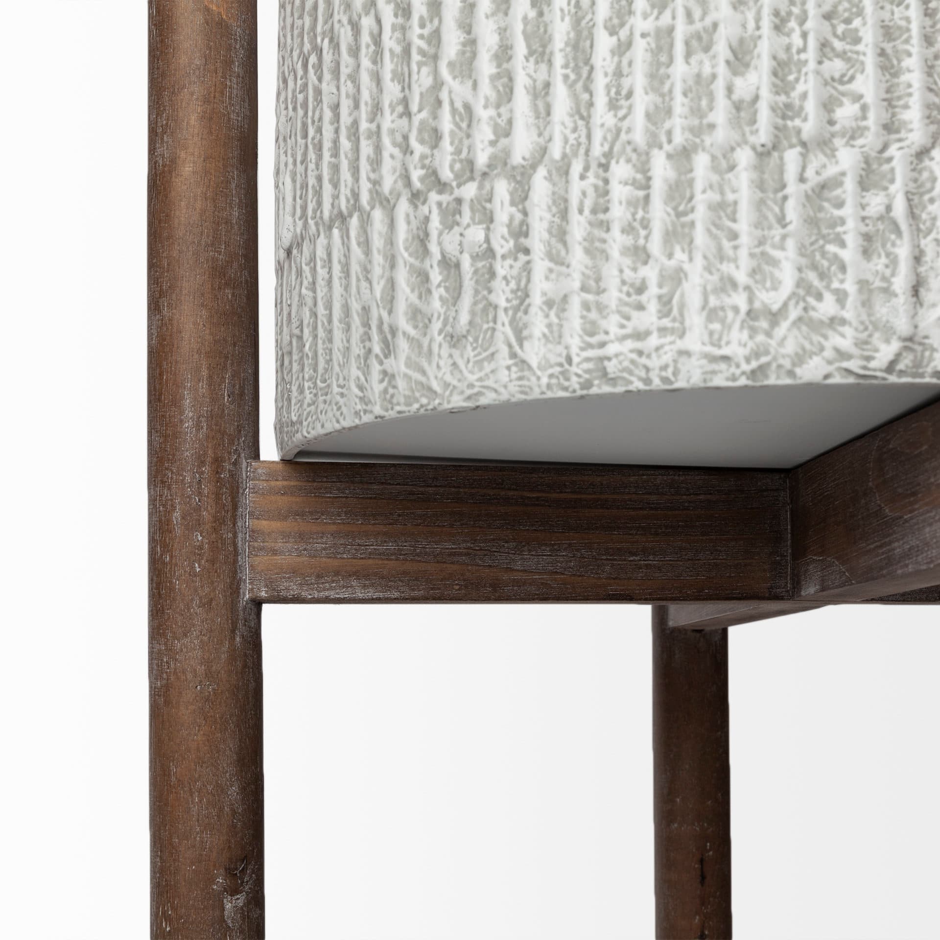 Groot Set of Two 11.8 x 23 Eggshell Ceramic Wooden Base Plant Stands — product photograph