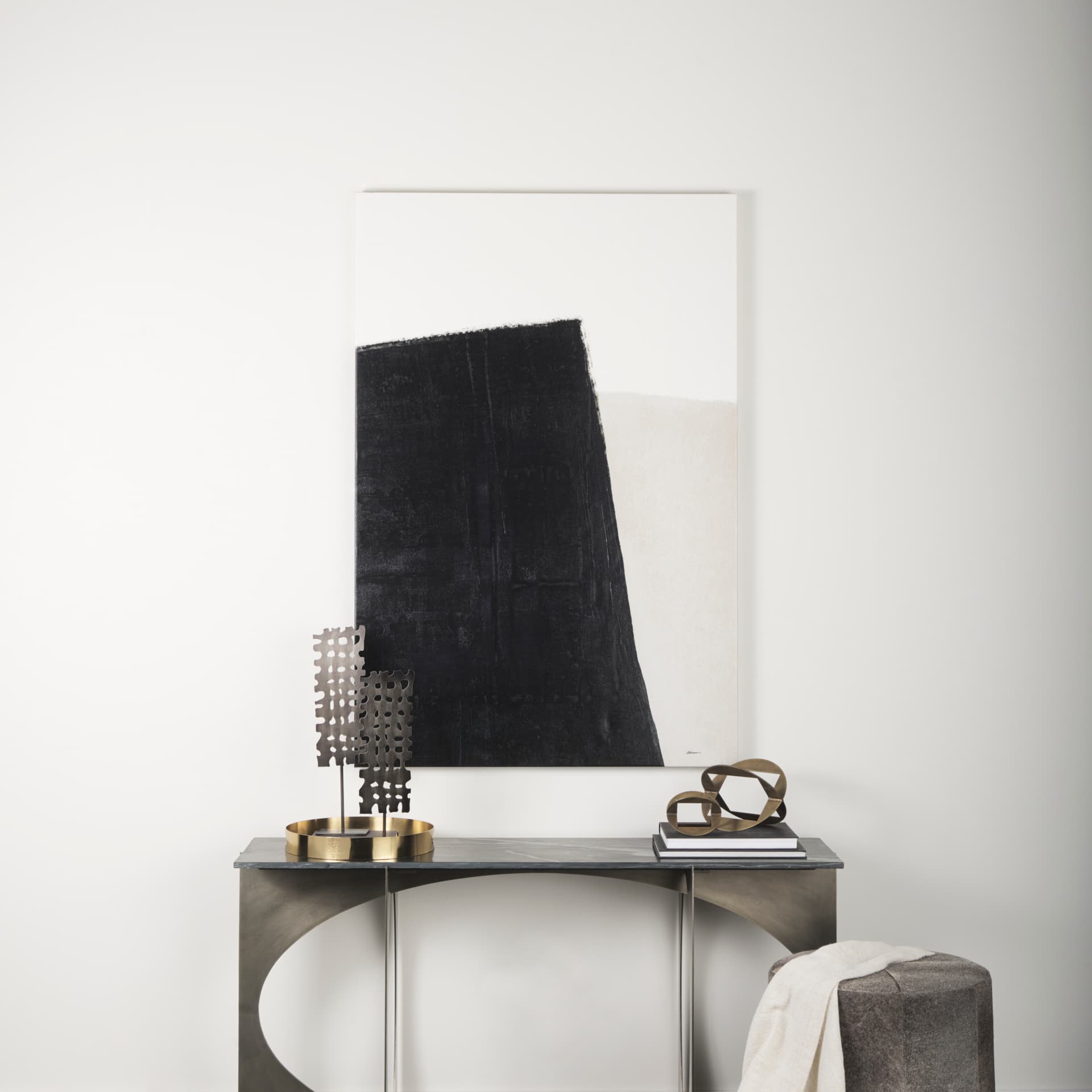 Pages I by Mercana Studio a Hand Embellished Textured Canvas — in a styled room