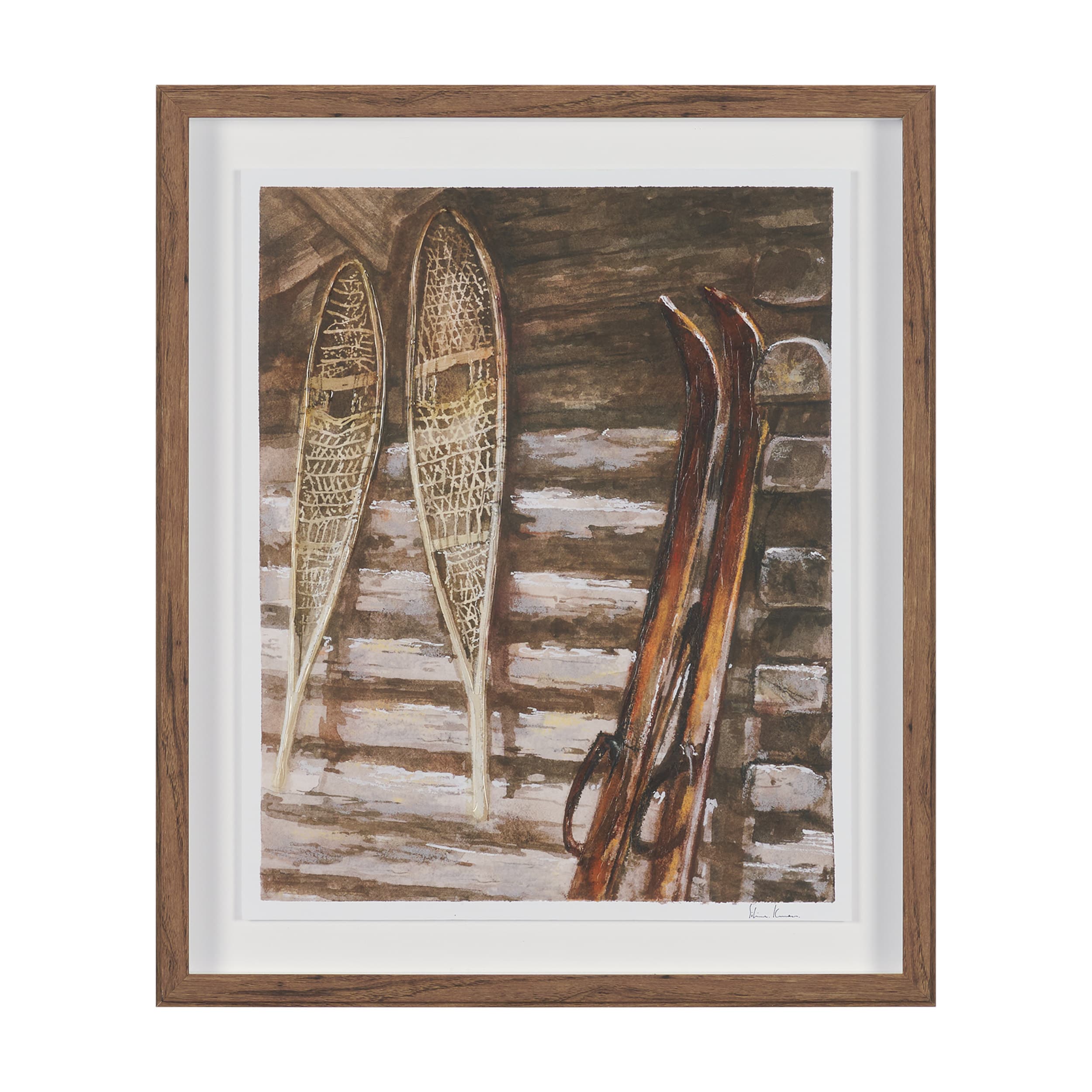 At The Cabin IV by Mercana Studio Hand Embelished Framed Artwork Matted under Glass — product photograph