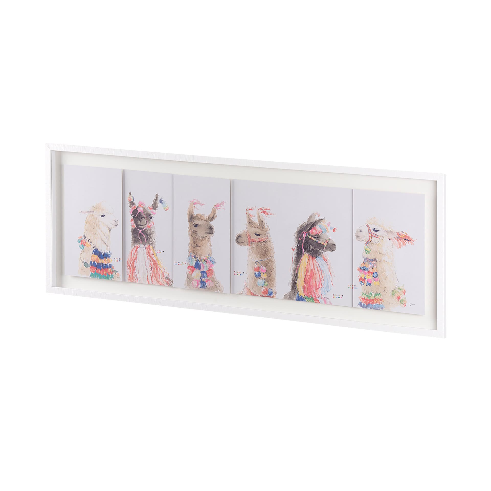 Lama Party IV by Panpan a Framed Art Print Matted under Glass — product photograph