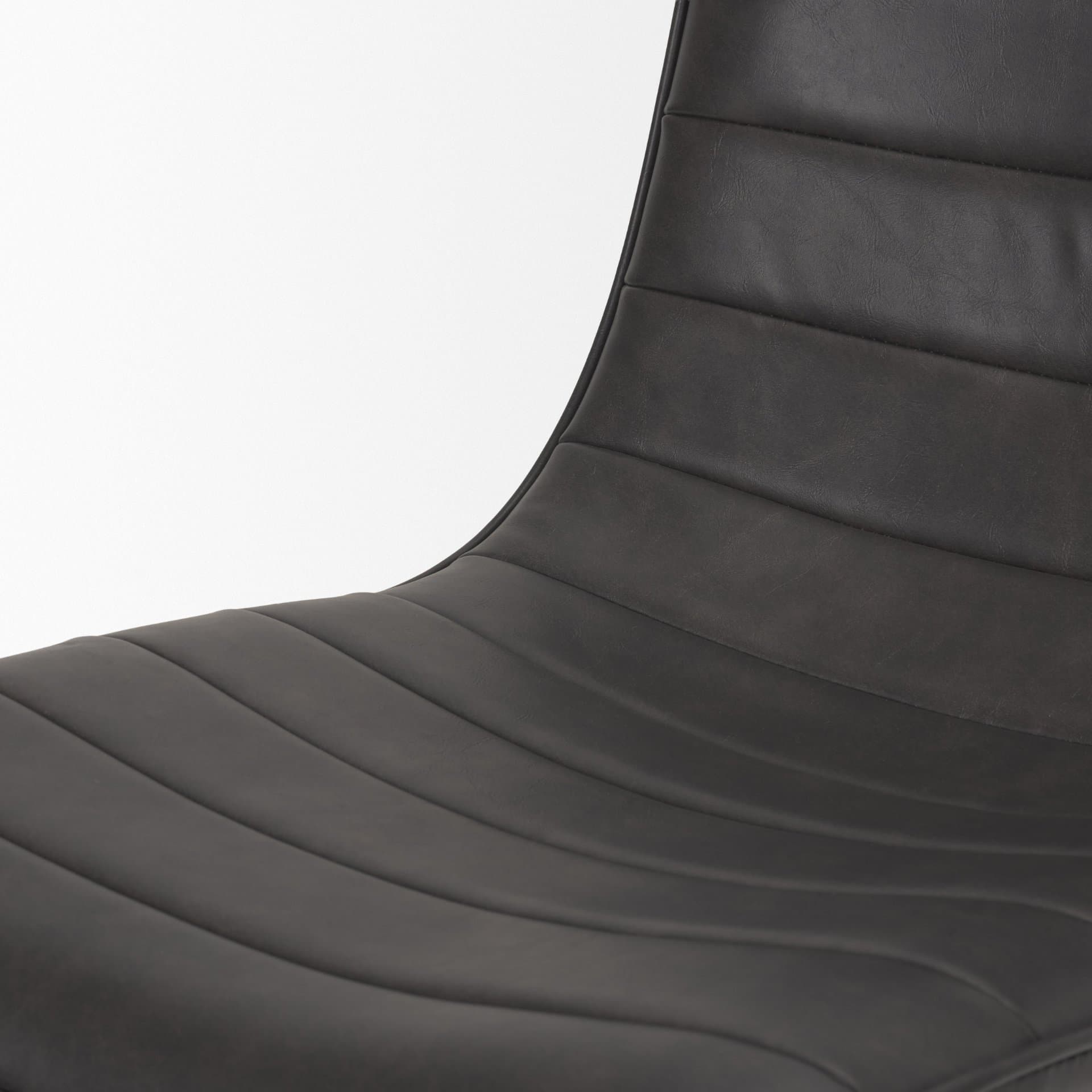 Thornton Solid Back Dining Side Chair | Faux Leather w/ Iron — product photograph