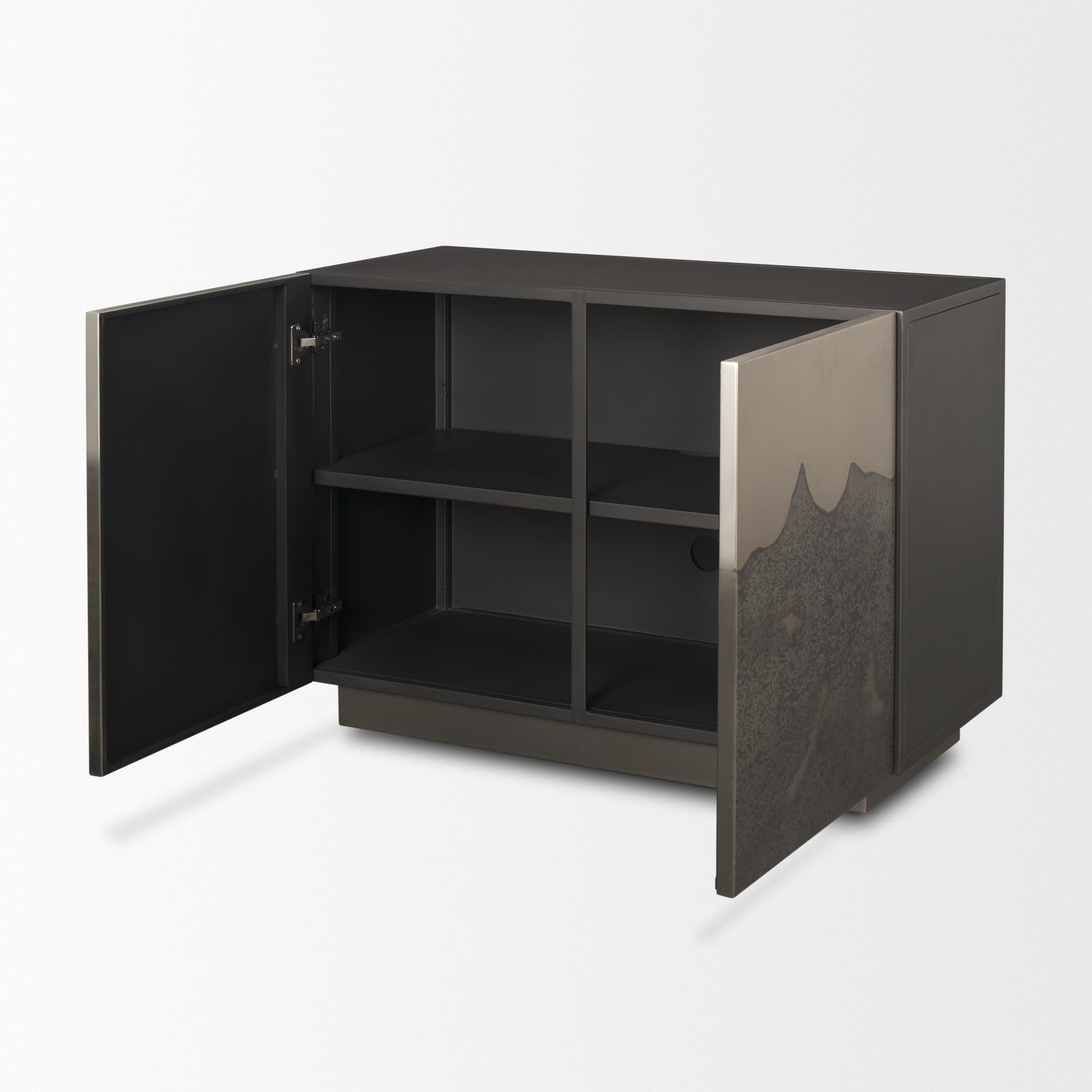 Roxdale Acid Washed Iron Metal Accent Cabinet — product photograph