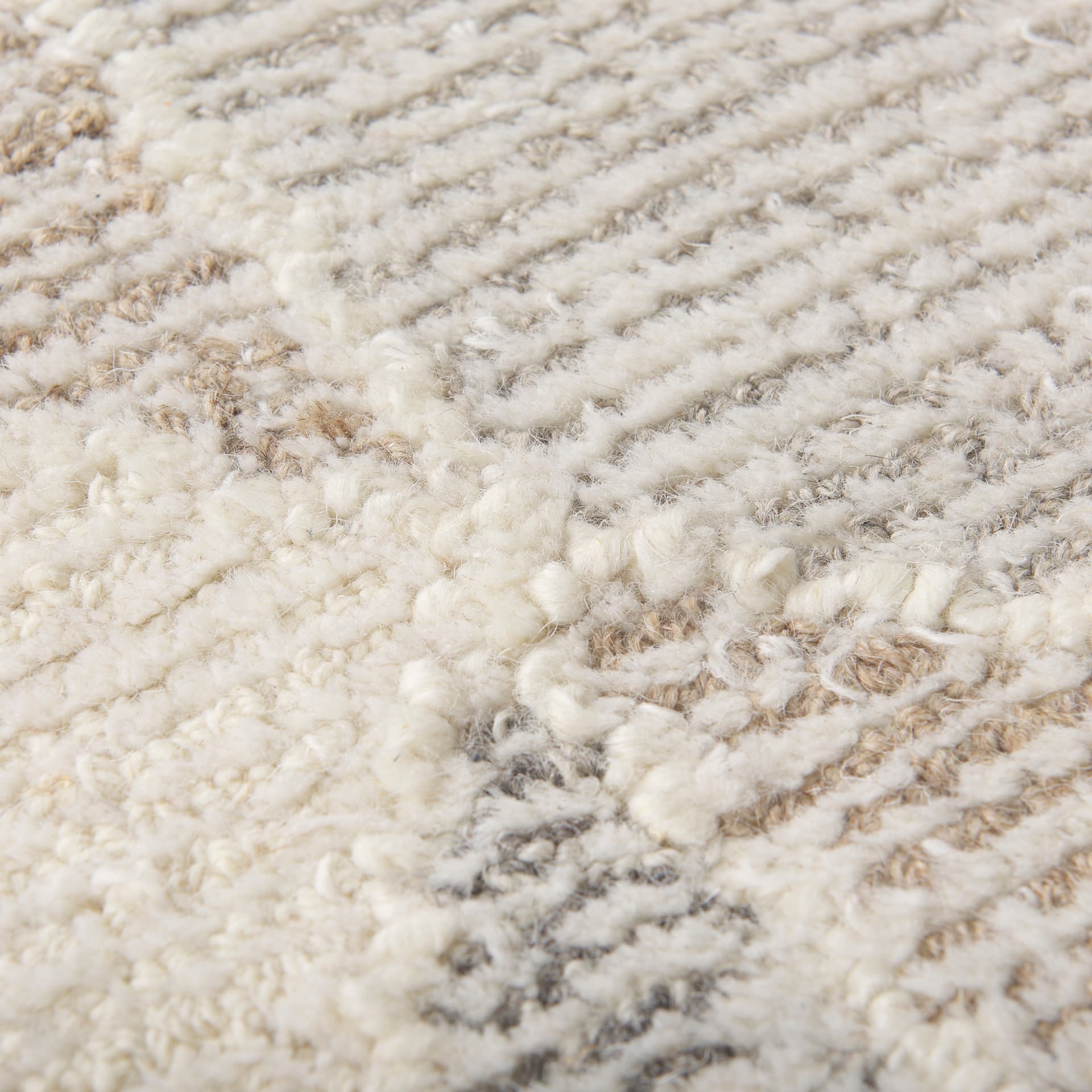Kolt 9x12 Neutral Geometric Patterned Wool Area Rug — product photograph