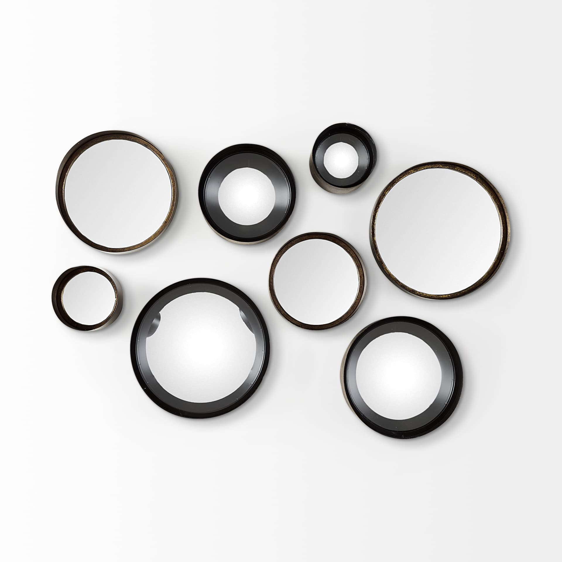 Aromaticum Set of 8 Brown Metal Mirrors — product photograph