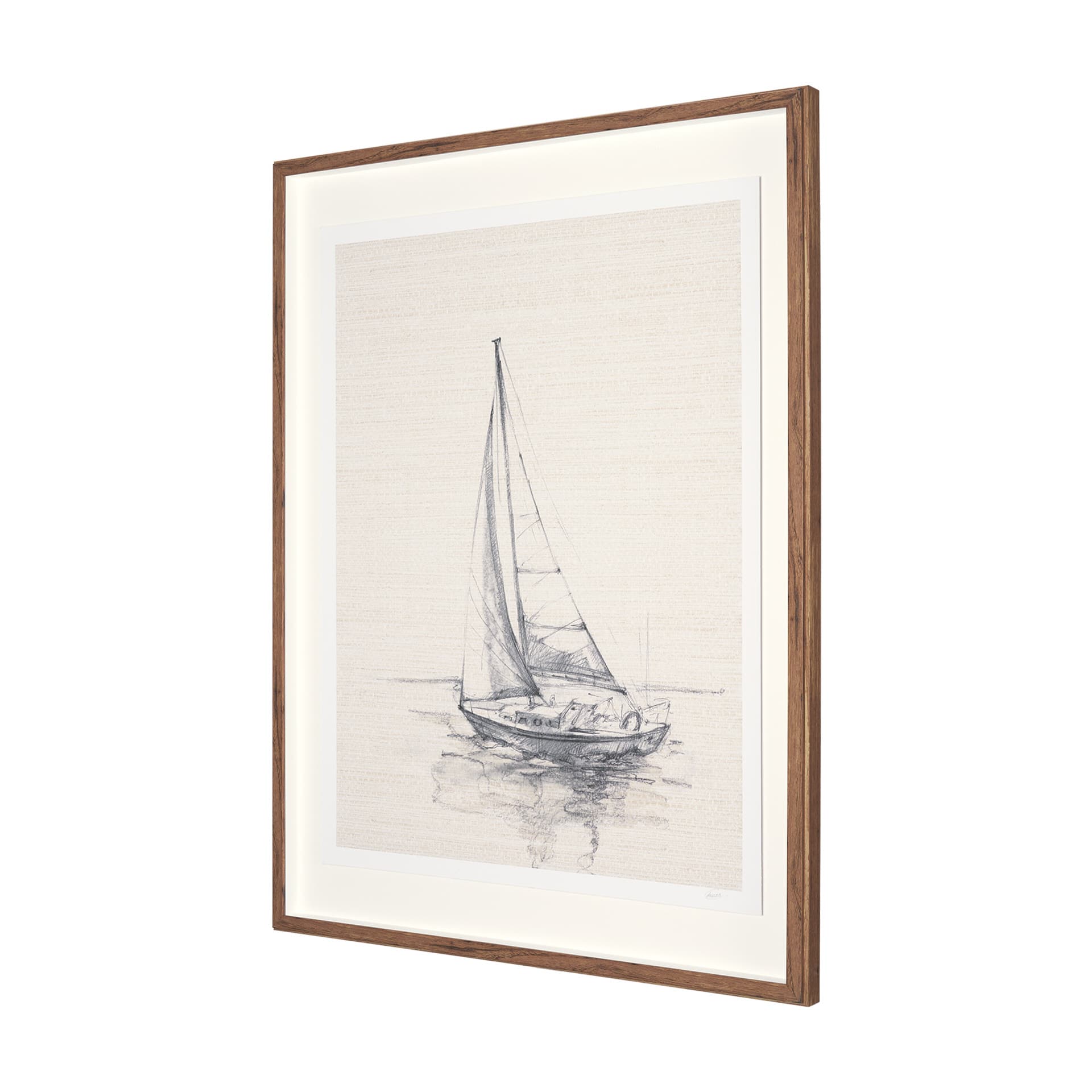 Sail Away I by Mercana Studio a Hand Embellished Framed Art Print Matted under Glass — product photograph