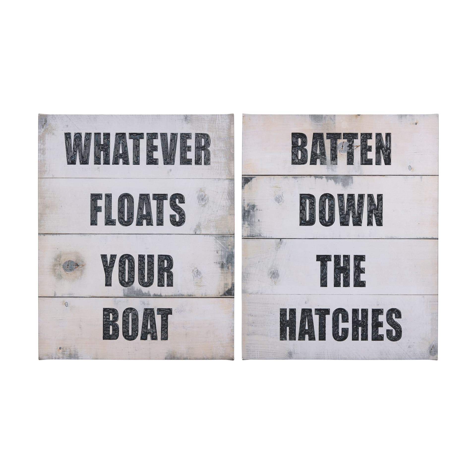 Batten Down The Hatches by Mercana Studio a Hand Embellished Textured Canvas — product photograph