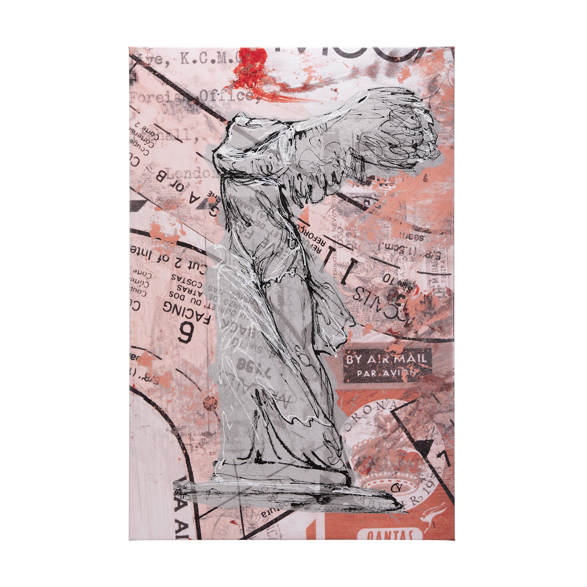 Graffiti Sculpture IV by Mercana Studio a Hand Embellished Textured Canvas — product photograph