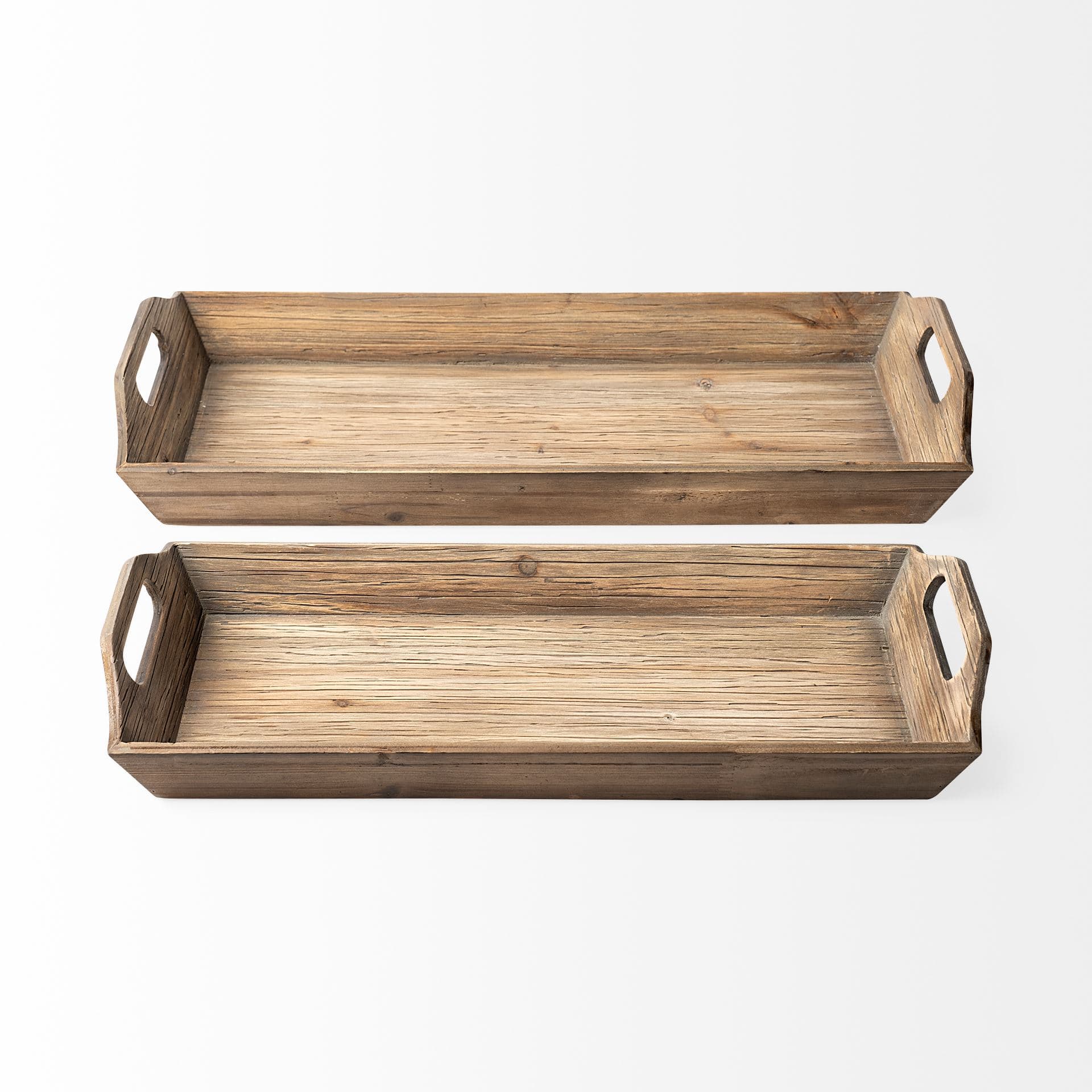 Tawny (Set of 2) Natural Wooden Trays — product photograph