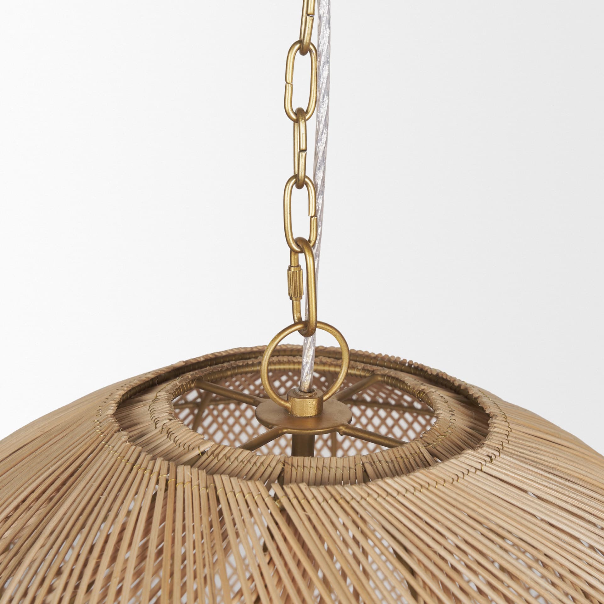 Thad 4-Light Natural Woven Rattan Foyer Chandelier — product photograph
