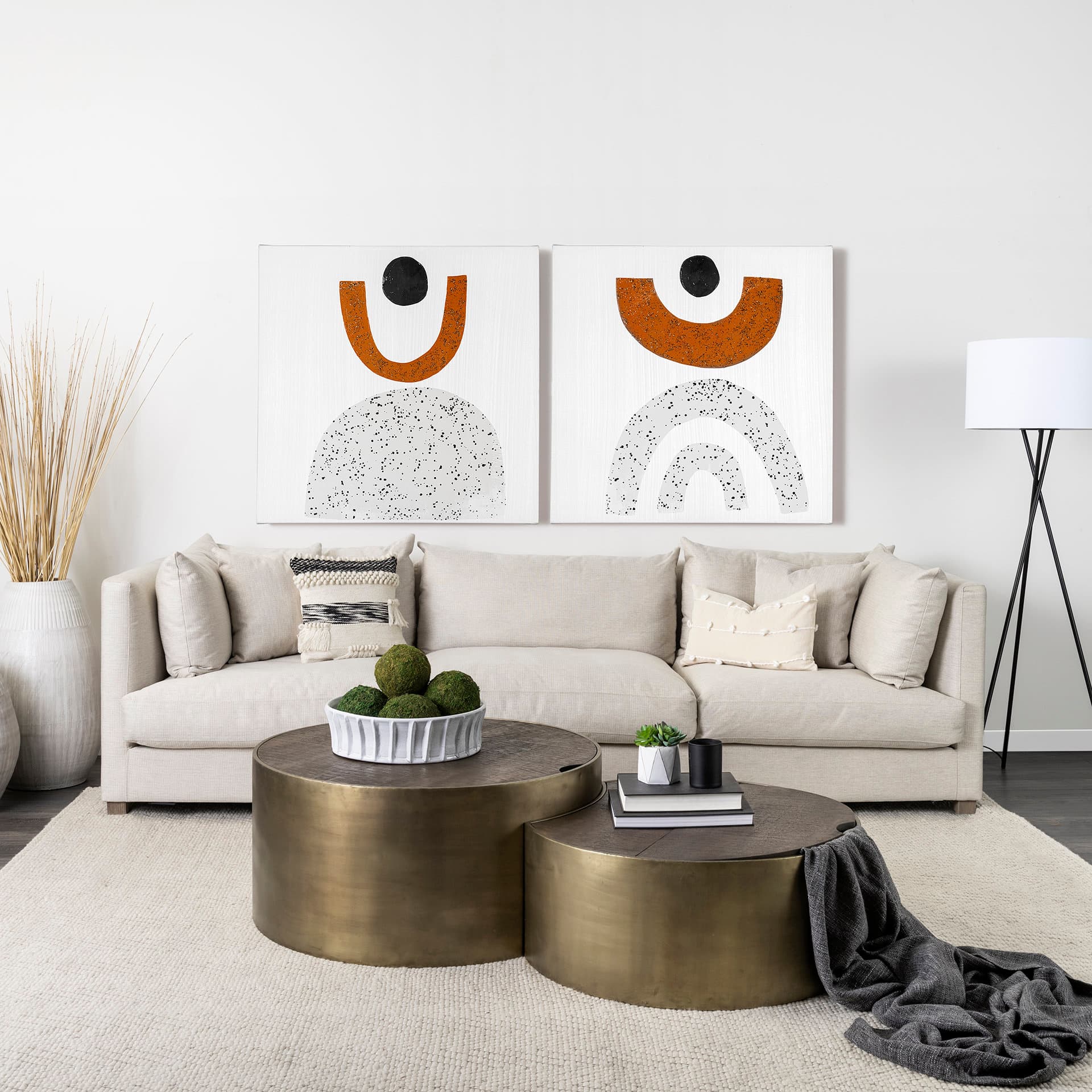 Tota I by Victoria Borges a Hand Embellished Textured Canvas — in a styled room