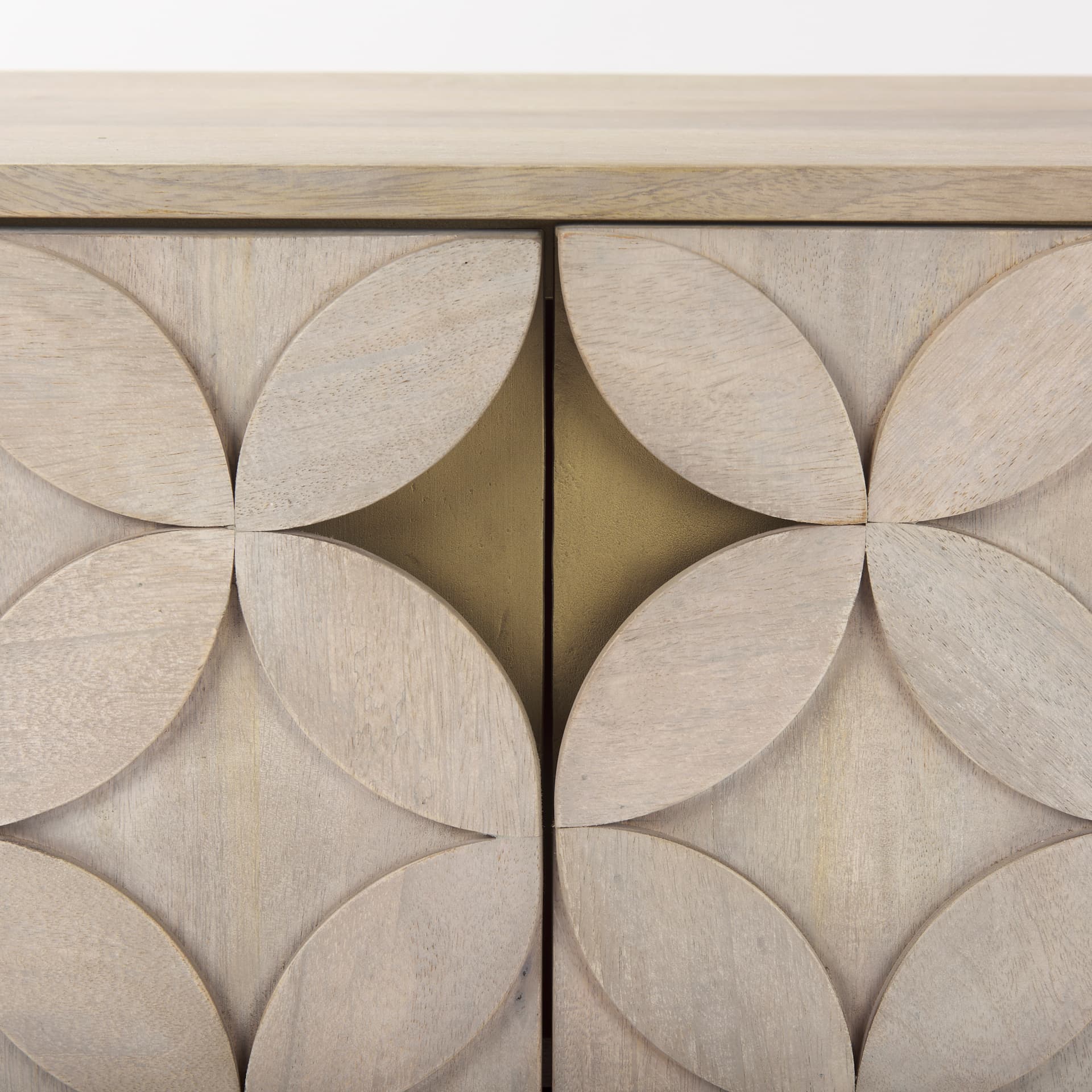 Excelsior 36.0L x 18.0W x 32.5H Light Brown Wood Gold Iron Base Accent Cabinet — product photograph