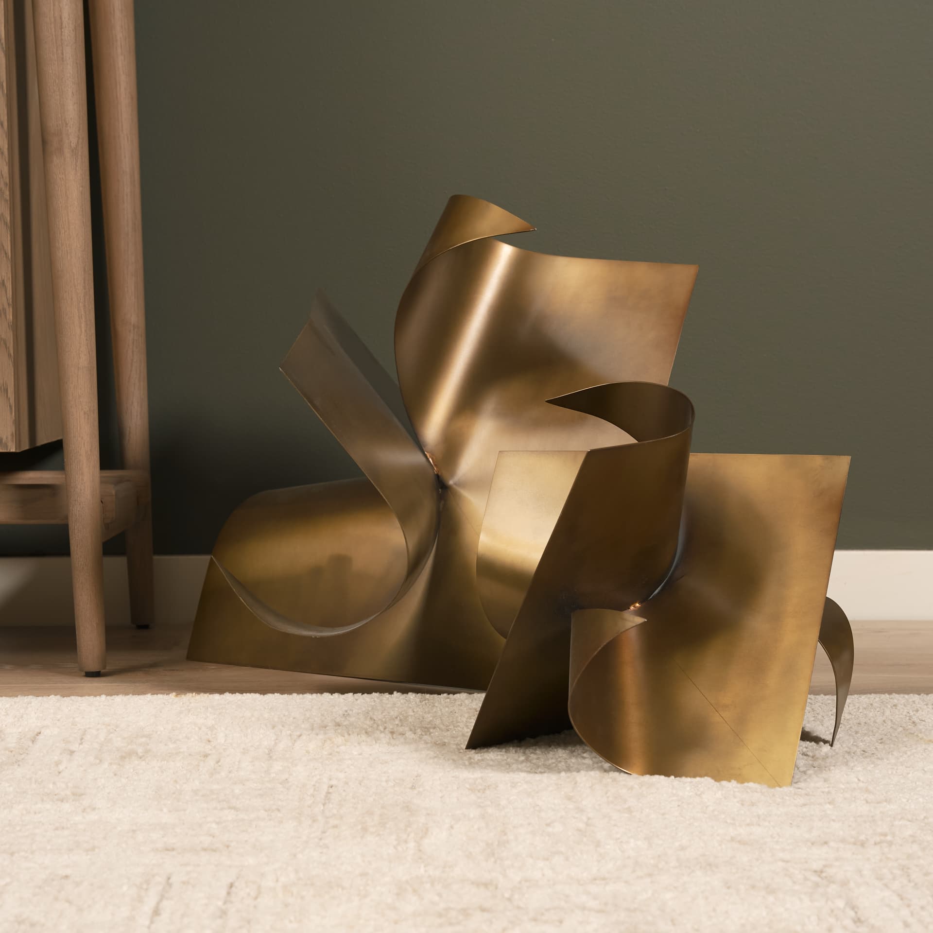 Francesca 18.1L x 18.1W x 18.1H Antique Gold Metal Sculptural Decorative Object — product photograph
