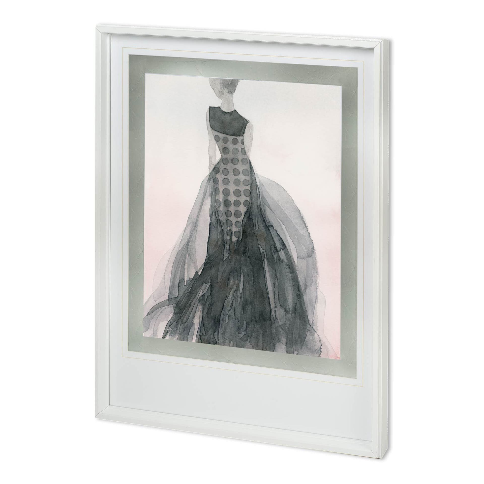 Tulle and Drapery II by Mercana Studio Hand Embellished Textured Framed Art Print Matted under Glass — product photograph