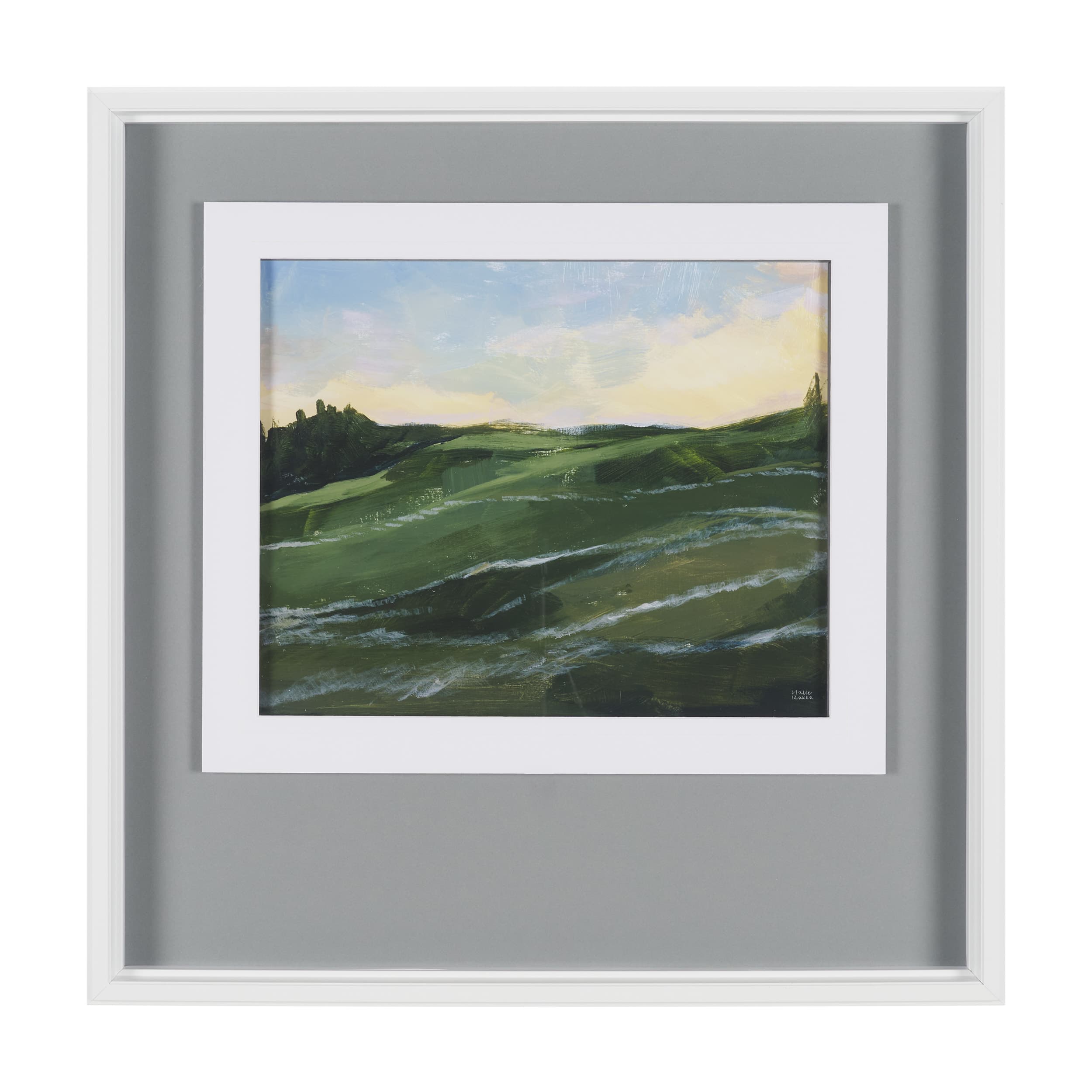 Sunrise Valley I by Mercana Studio a Hand Embellished Textured Framed Art Print Matted under Glass — product photograph