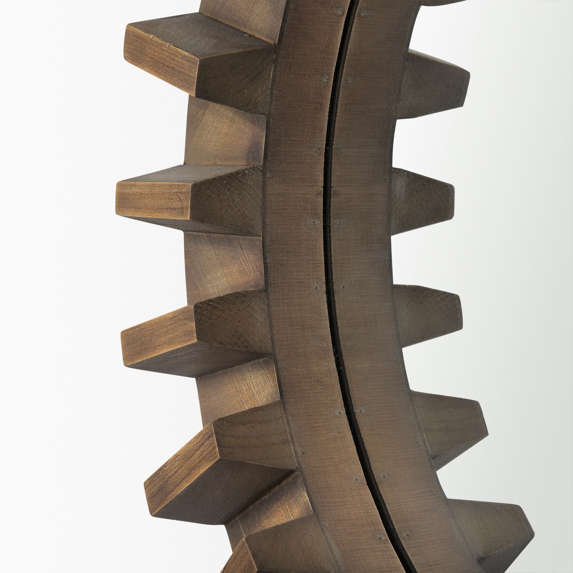 Sprocket 26" Round Brown Wood Frame Mirror — product photograph
