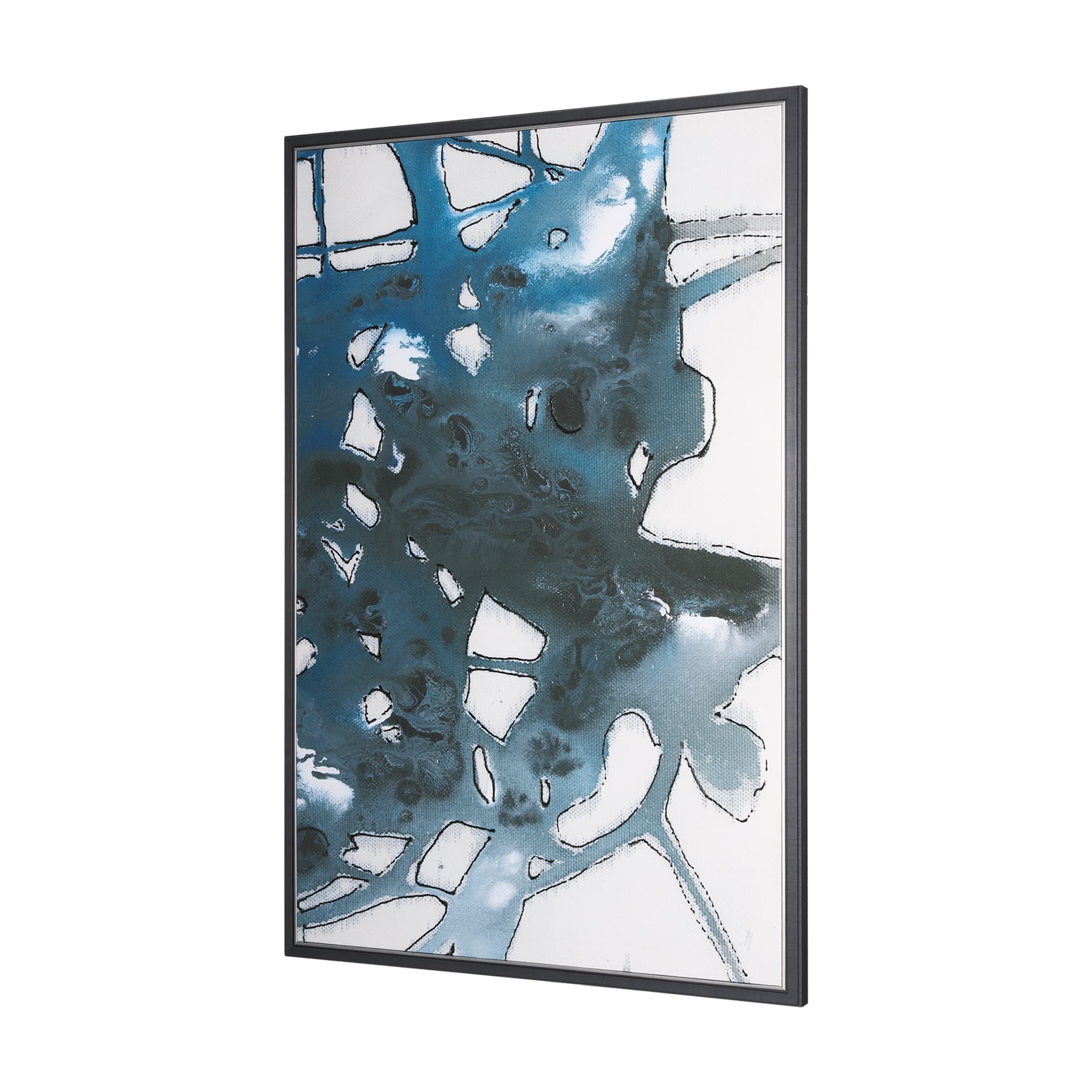 Tributary I by Mercana Studio a Hand Embellished Textured Framed Canvas — product photograph
