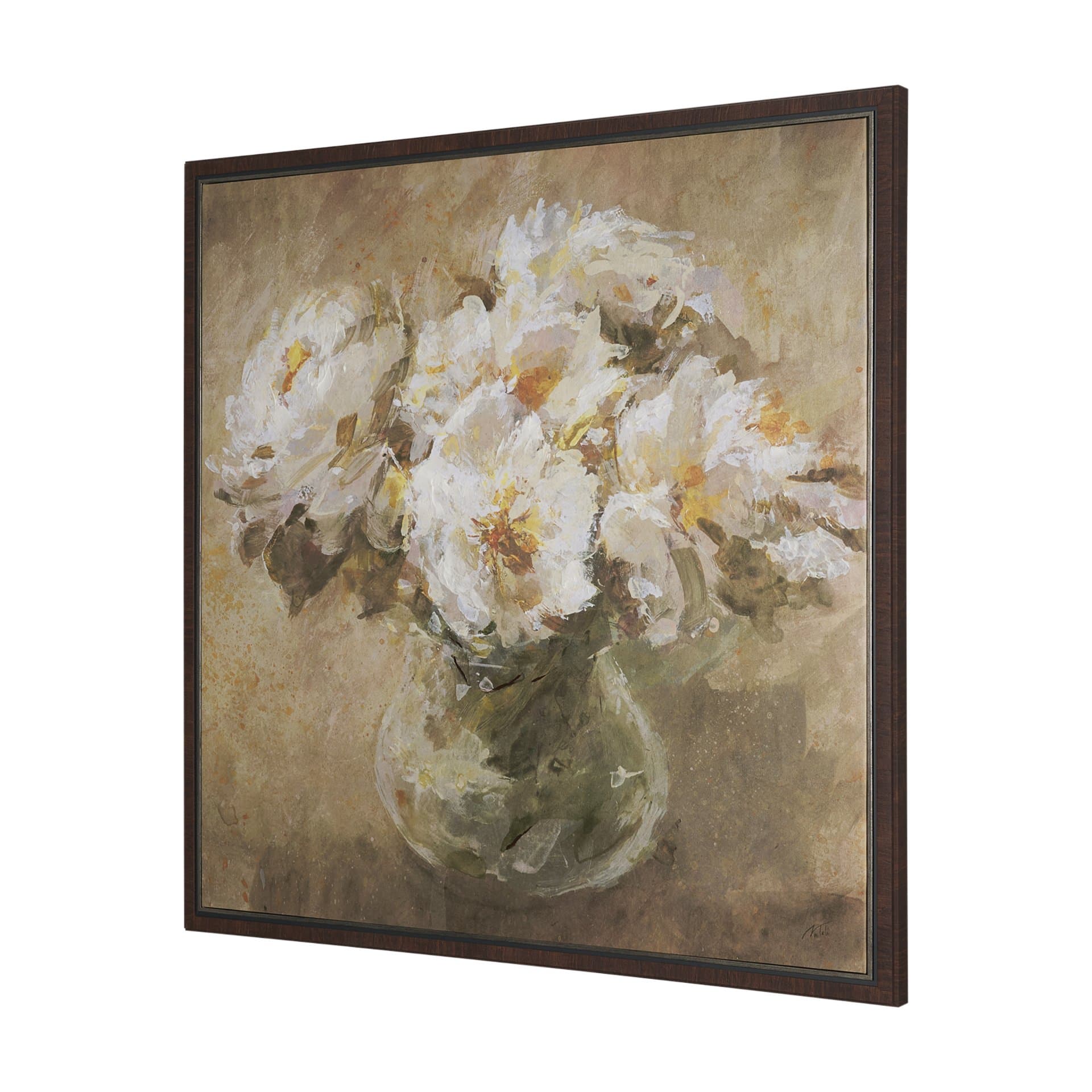 Resilient Bloom by Mercana Studio Hand-Embellished Textured Framed Canvas Artwork — product photograph