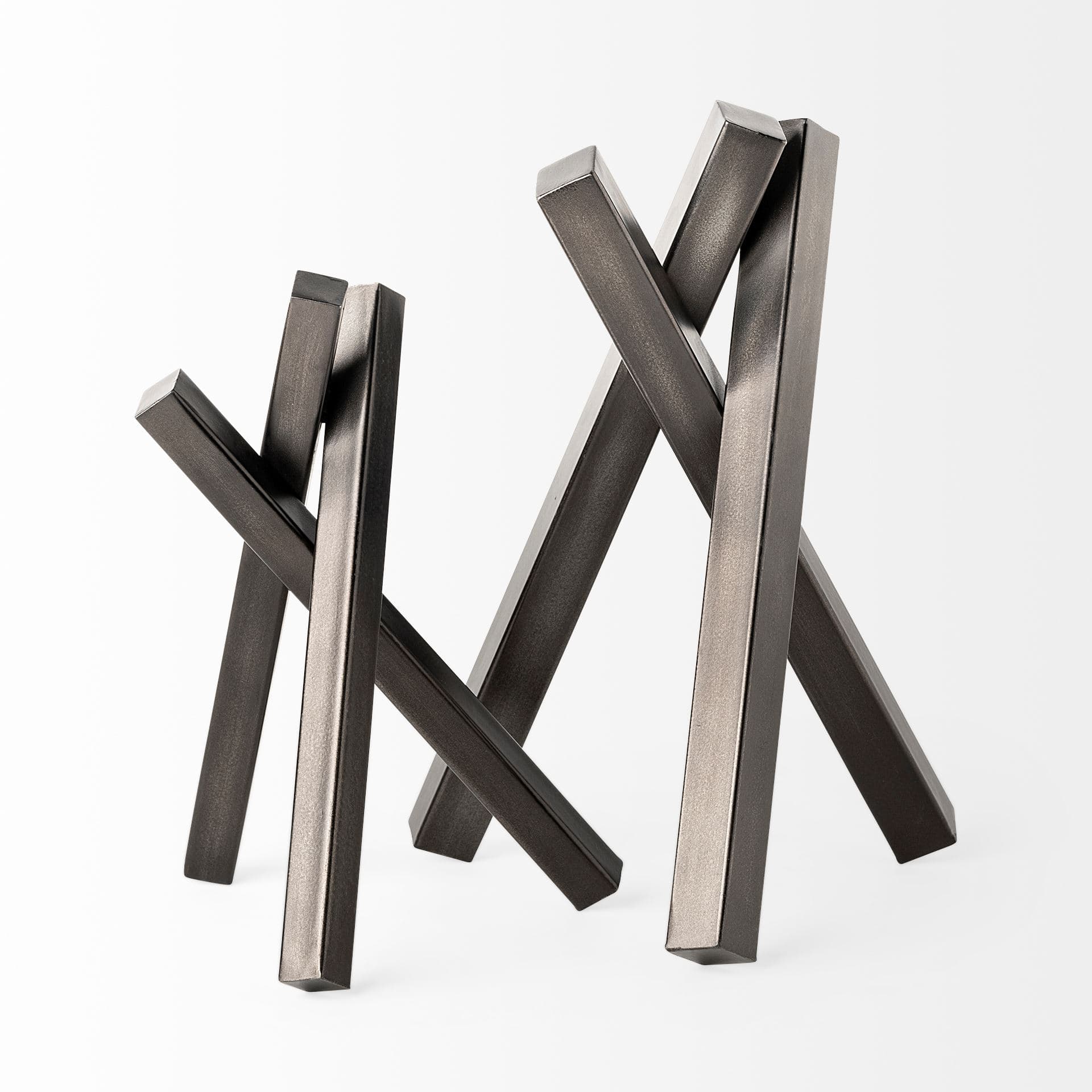 Bastian (Large) 9L x 8W Black Metal Abstract Object — product photograph