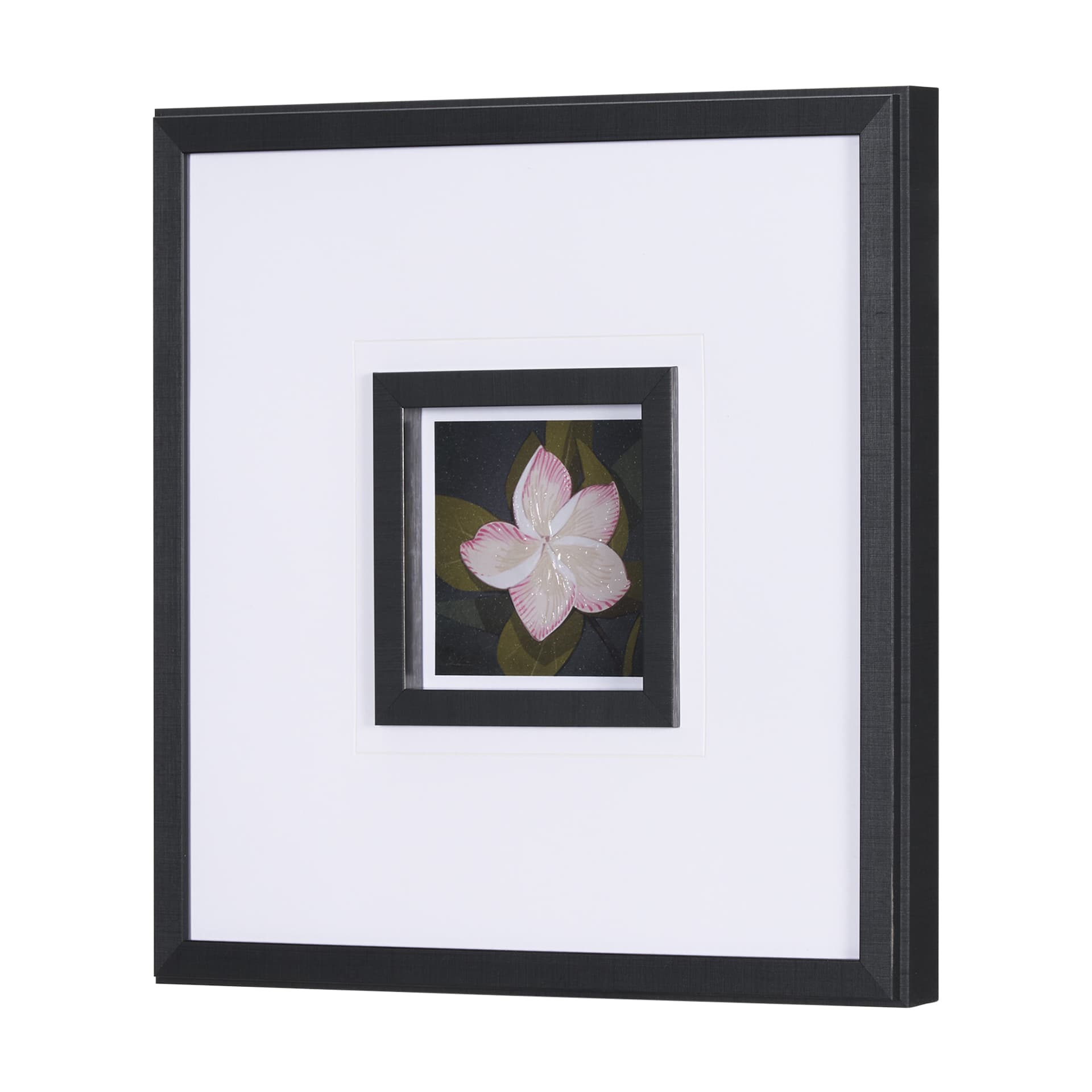 Flower Portrait III by Mercana Studio Hand Embellished Textured Framed Art Print Matted under Glass — product photograph