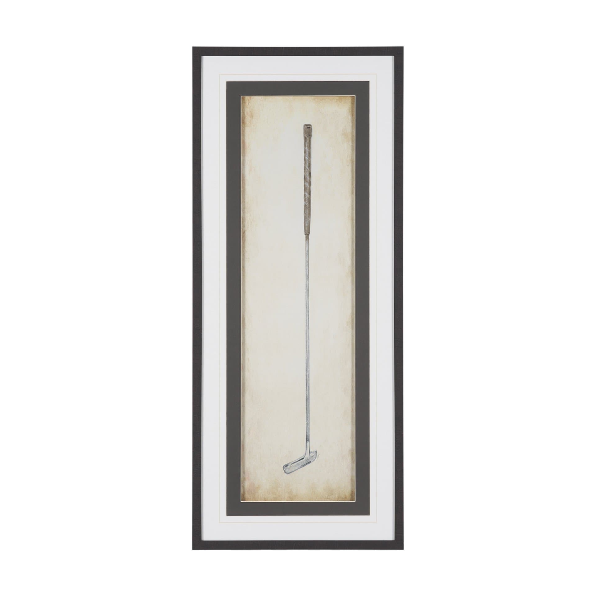 Vintage Golf Club II by Mercana Studio Hand-Embellished Textured Framed Artwork Matted under Glass — product photograph