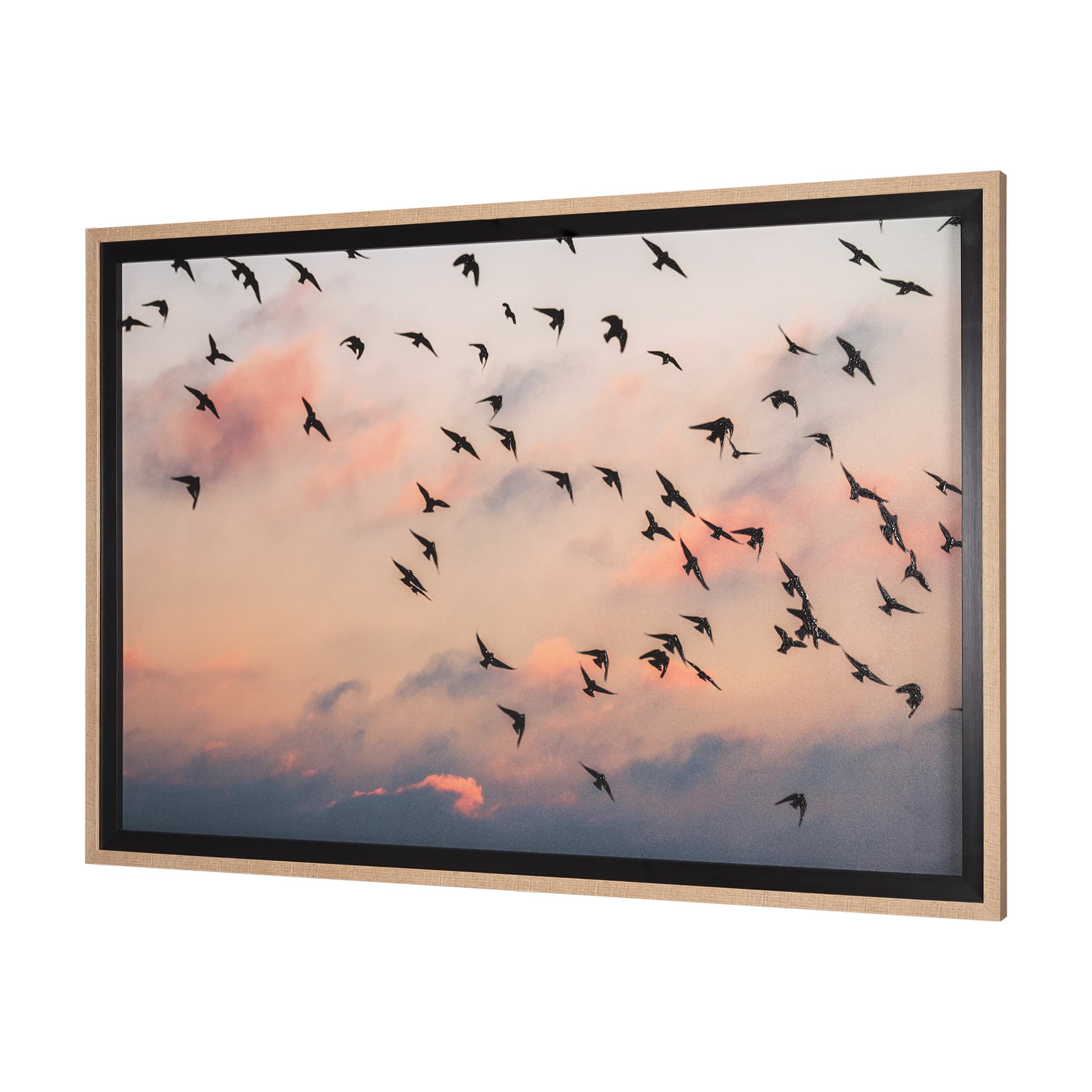 Evening Flight by Mercana Studio a Hand Embellished Textured Framed Photo Art Print Matted under Gla — product photograph