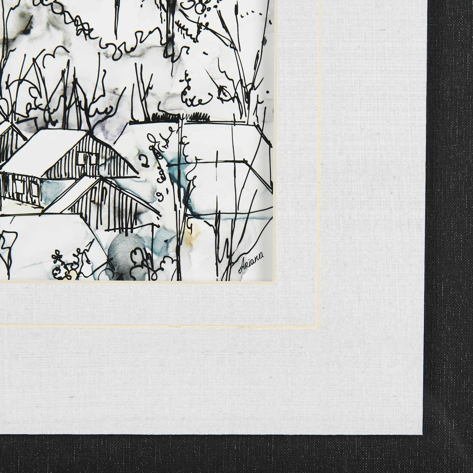 Travel memories VII by Natalia a Framed Art Print Matted under Glass — product photograph