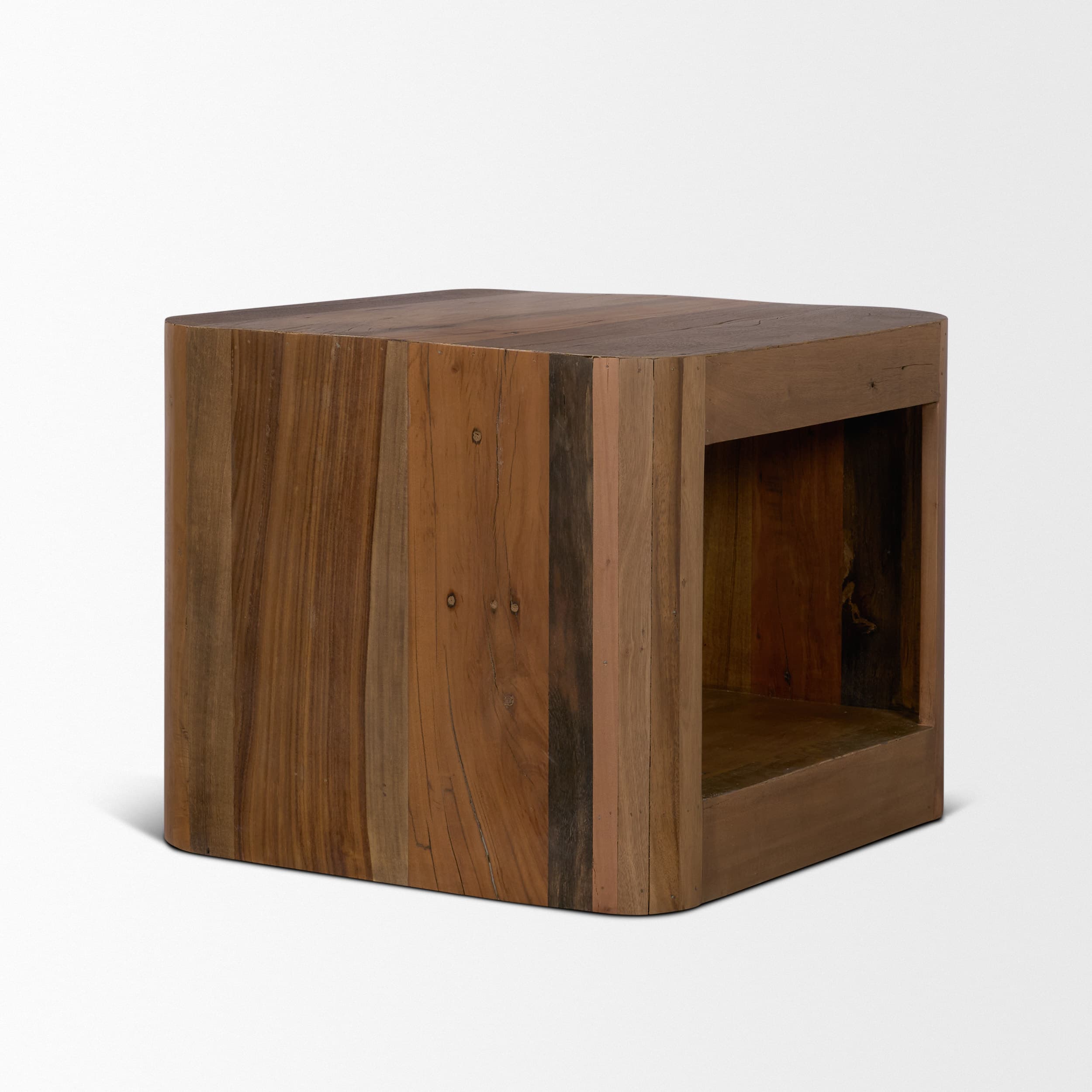 Dunmore Solid Wood Rectangular Open Shelf Side Table — product photograph