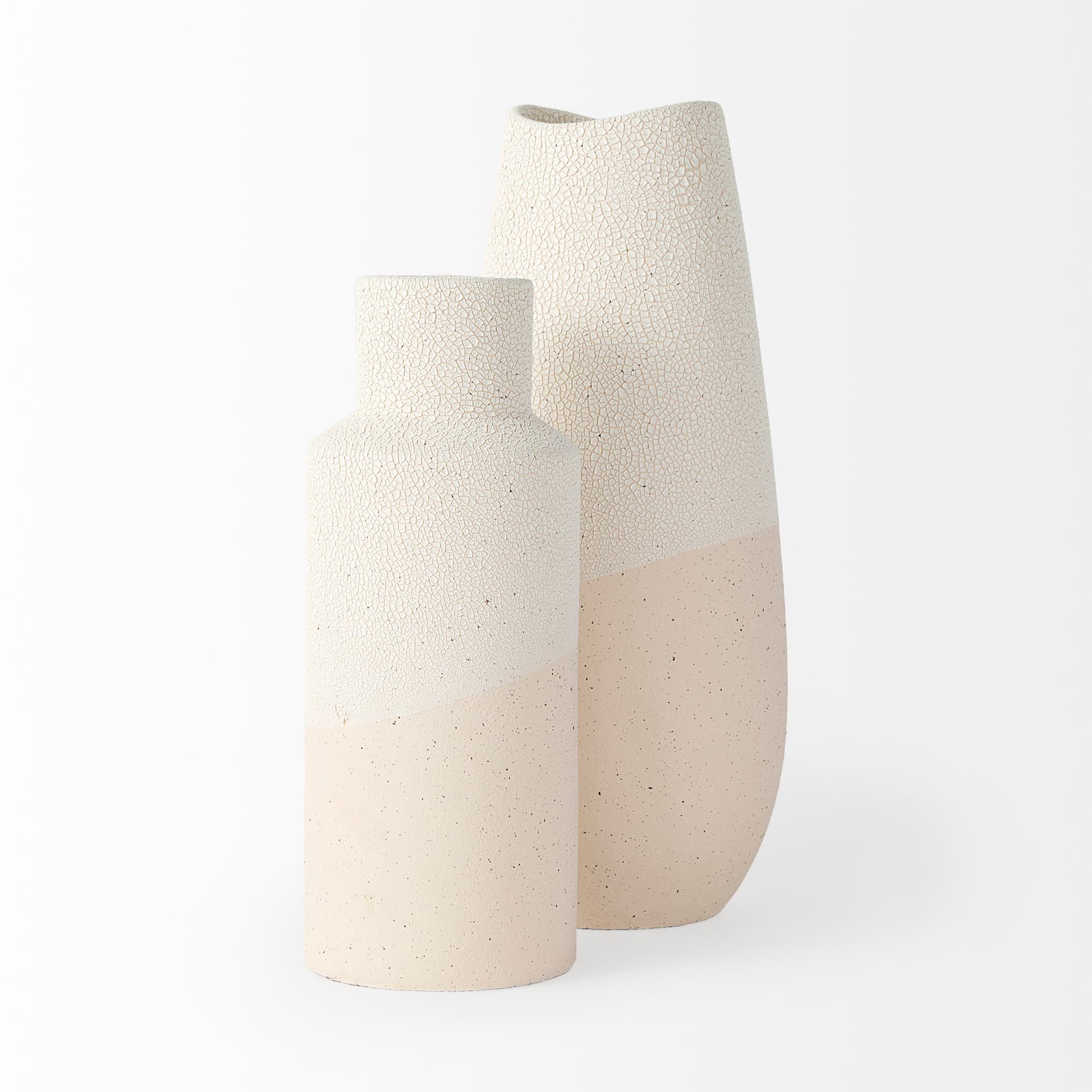 Salar 4.5L x 4.5W x 11.0H Cream Gourd Style Crackled Ceramic Vase — product photograph