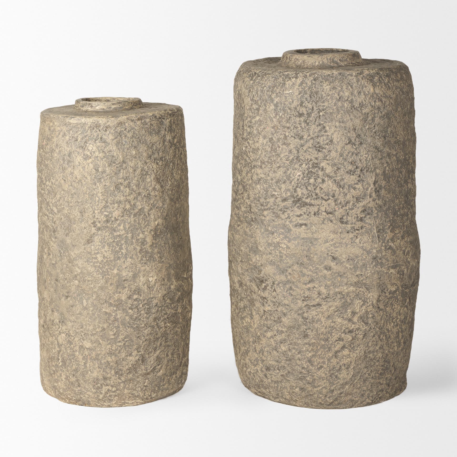 Rama Large Gray Paper Mache Floor Vase — product photograph