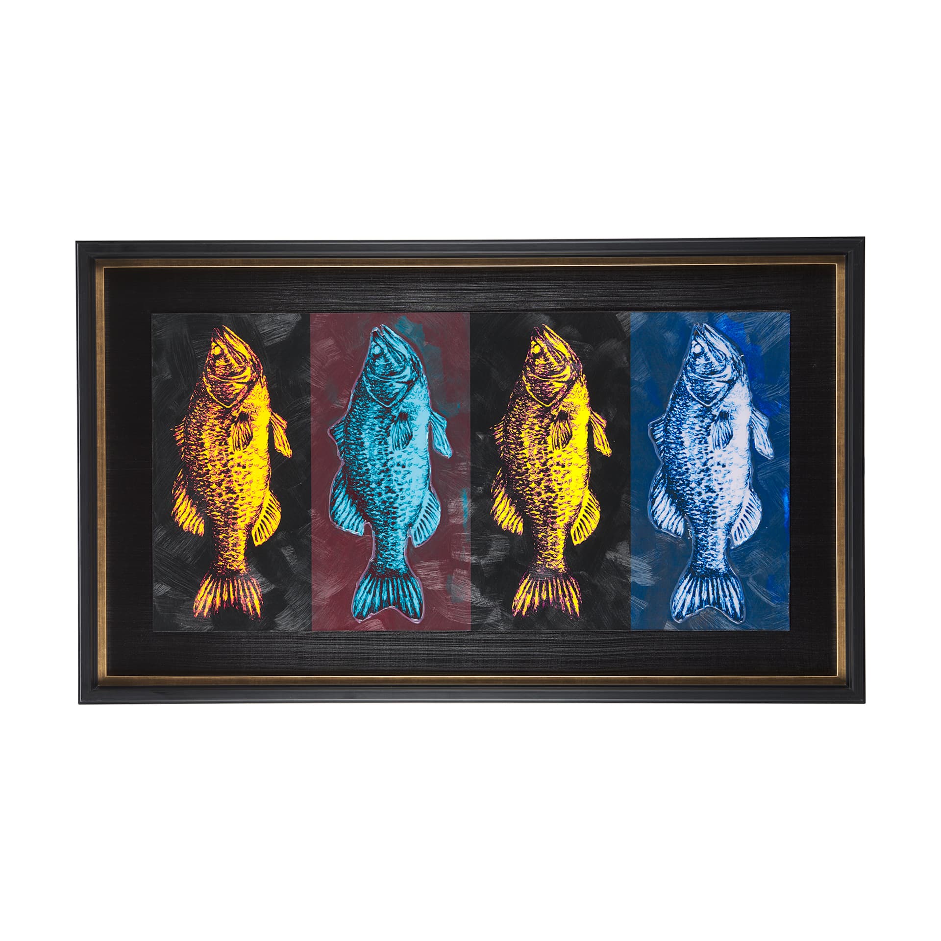 Largemouth Bass Print 4 in 1 by Mercana Studio a Hand Embellished Textured Framed Art Print — product photograph