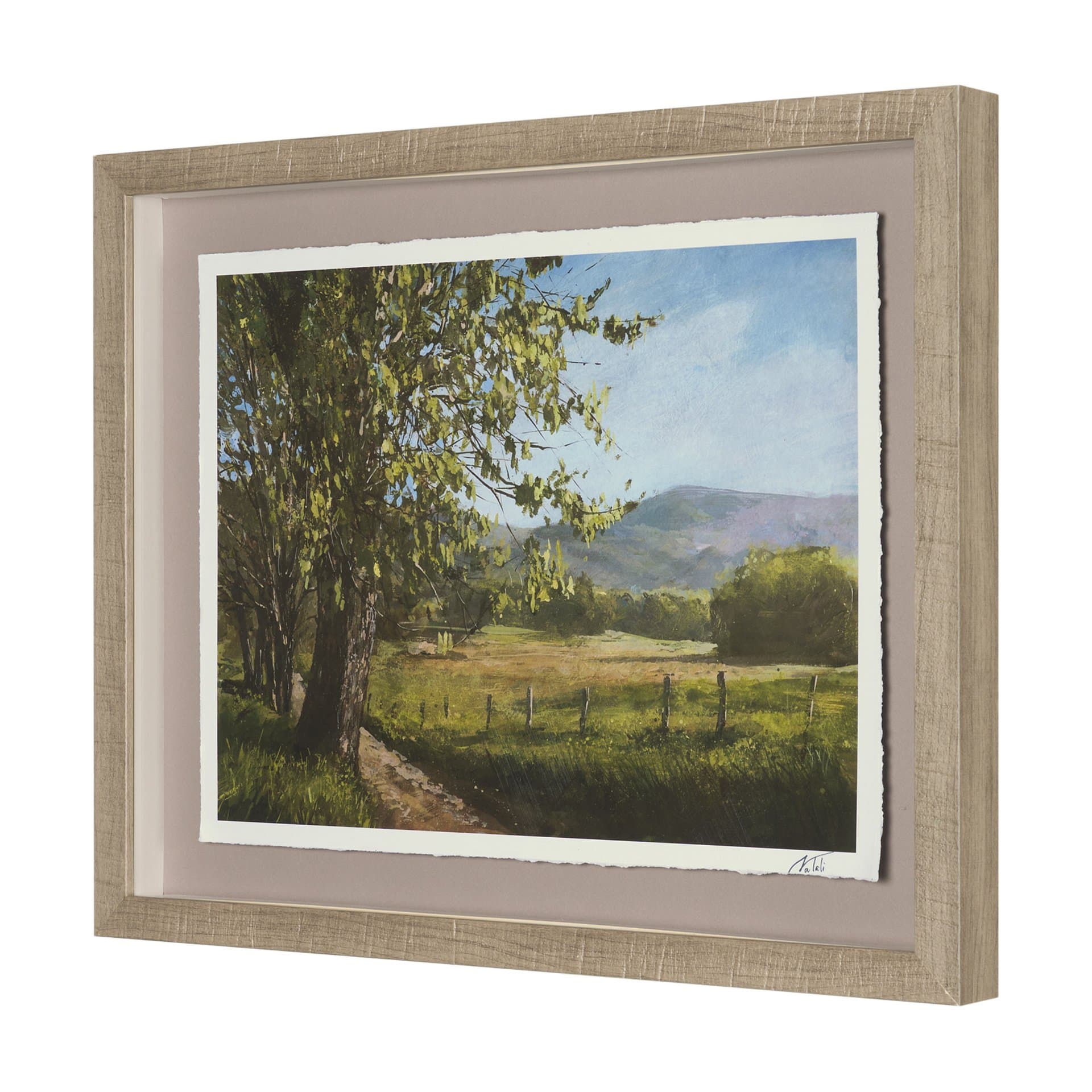 Country View(Set of 6) by Mercana Studio Hand-Embellished Textured Framed Artwork Matted under Glass — product photograph
