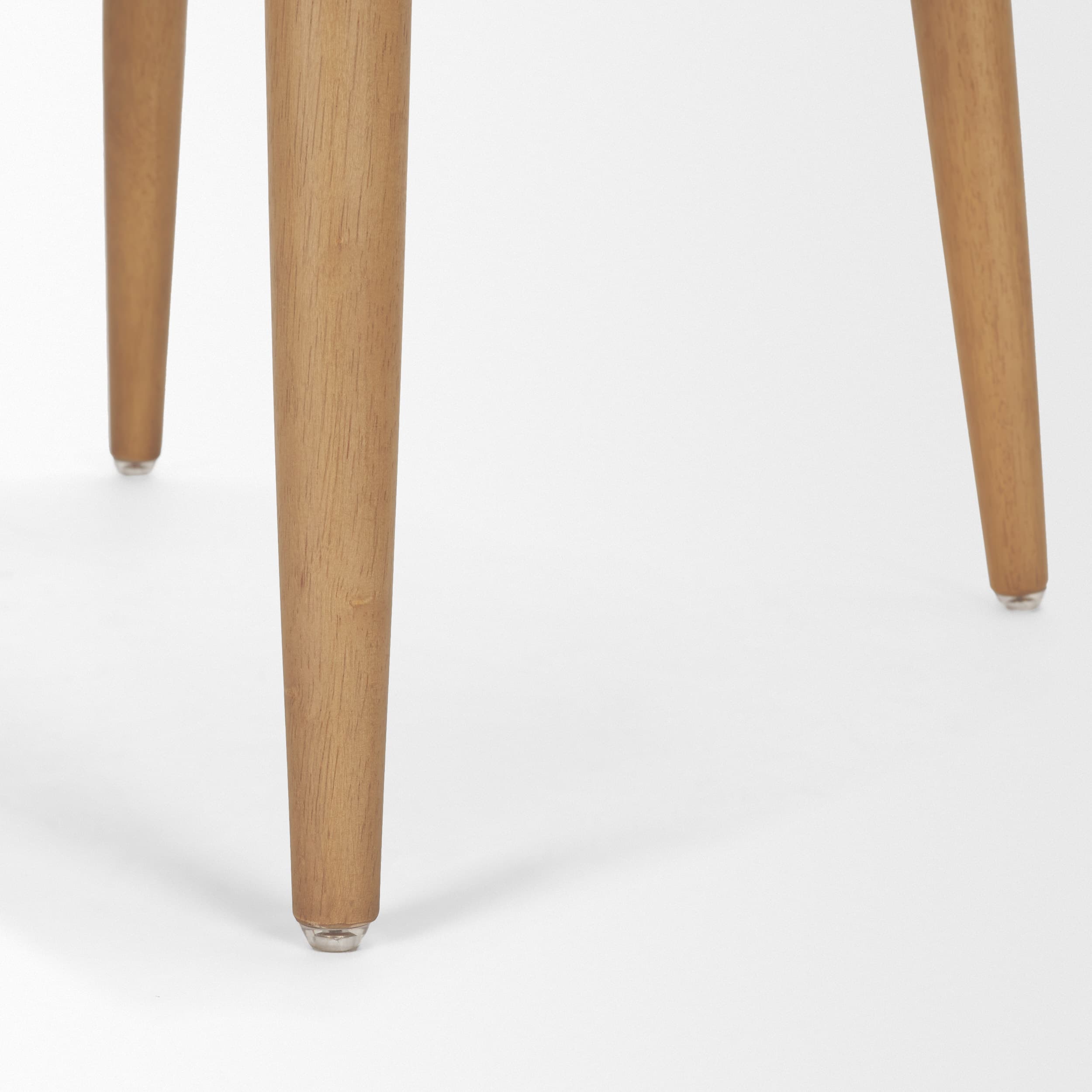 Abbie Curved Back Dining Side Chair | Oatmeal Fabric w/ Brown Wood — product photograph