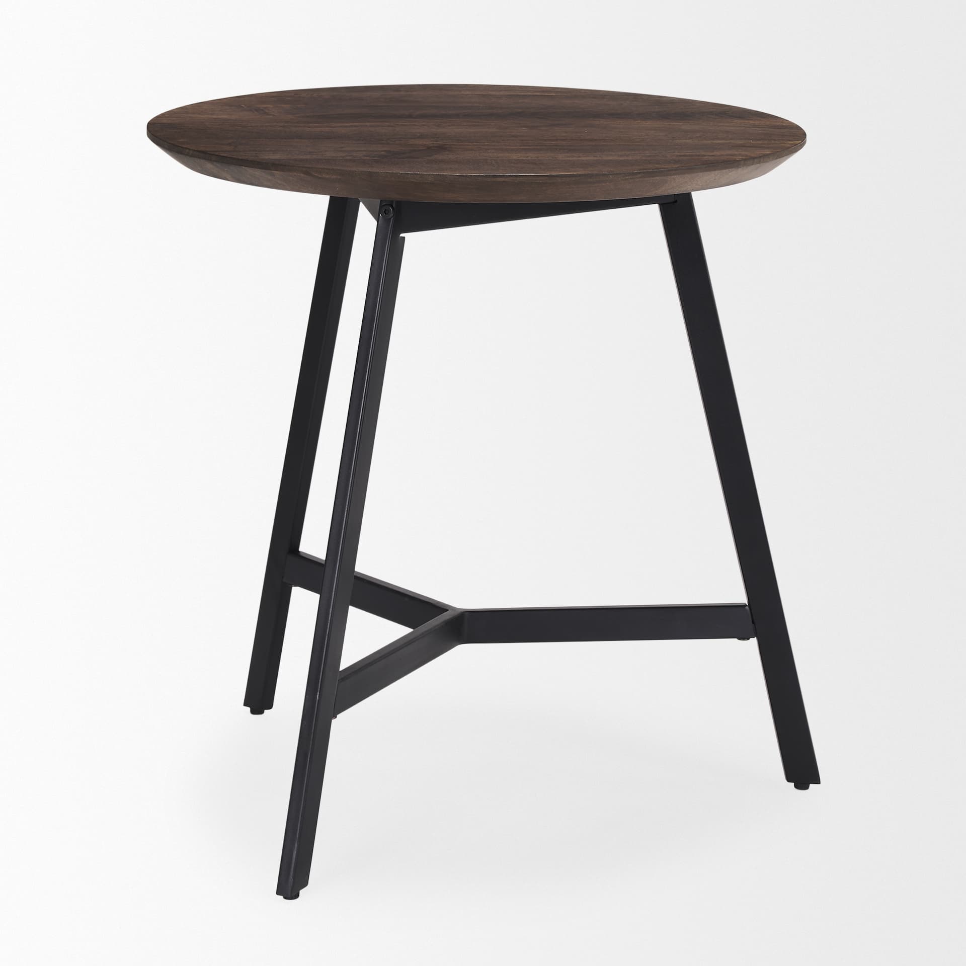 Todd Dark Brown Wood W/ Metal Legs Side Table — product photograph