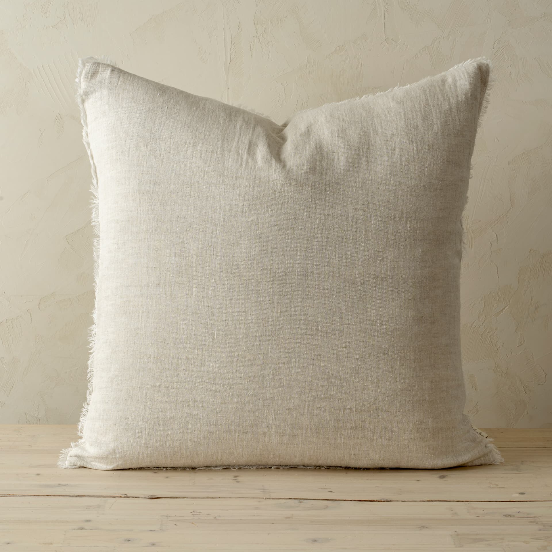 Lina 24x24 Chambray Linen Decorative Pillow Cover w/Filler — product photograph